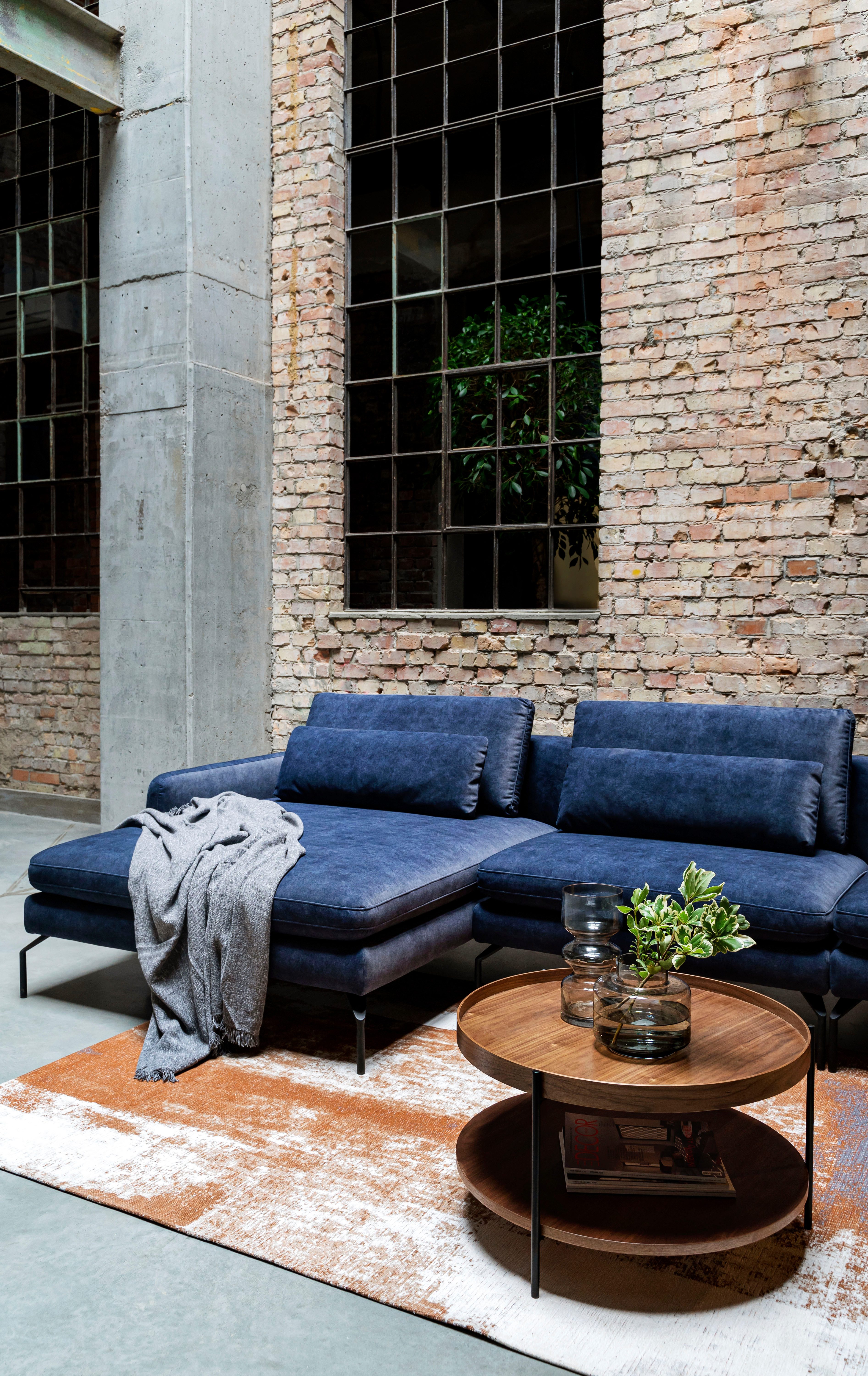 exxpo - sofa fashion Hoekbank Comfortbank Look, moderne webvelours bekleding, extra brede zitvlakken