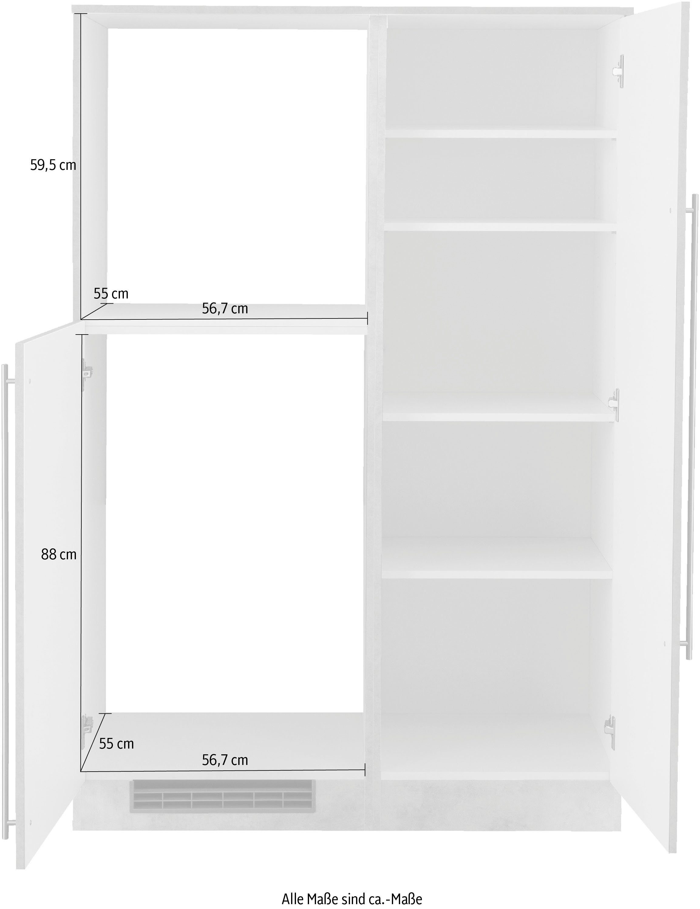 wiho Küchen Keuken Chicago Back-/Koelmodule, optioneel met elektrische apparaten, breedte 110 cm