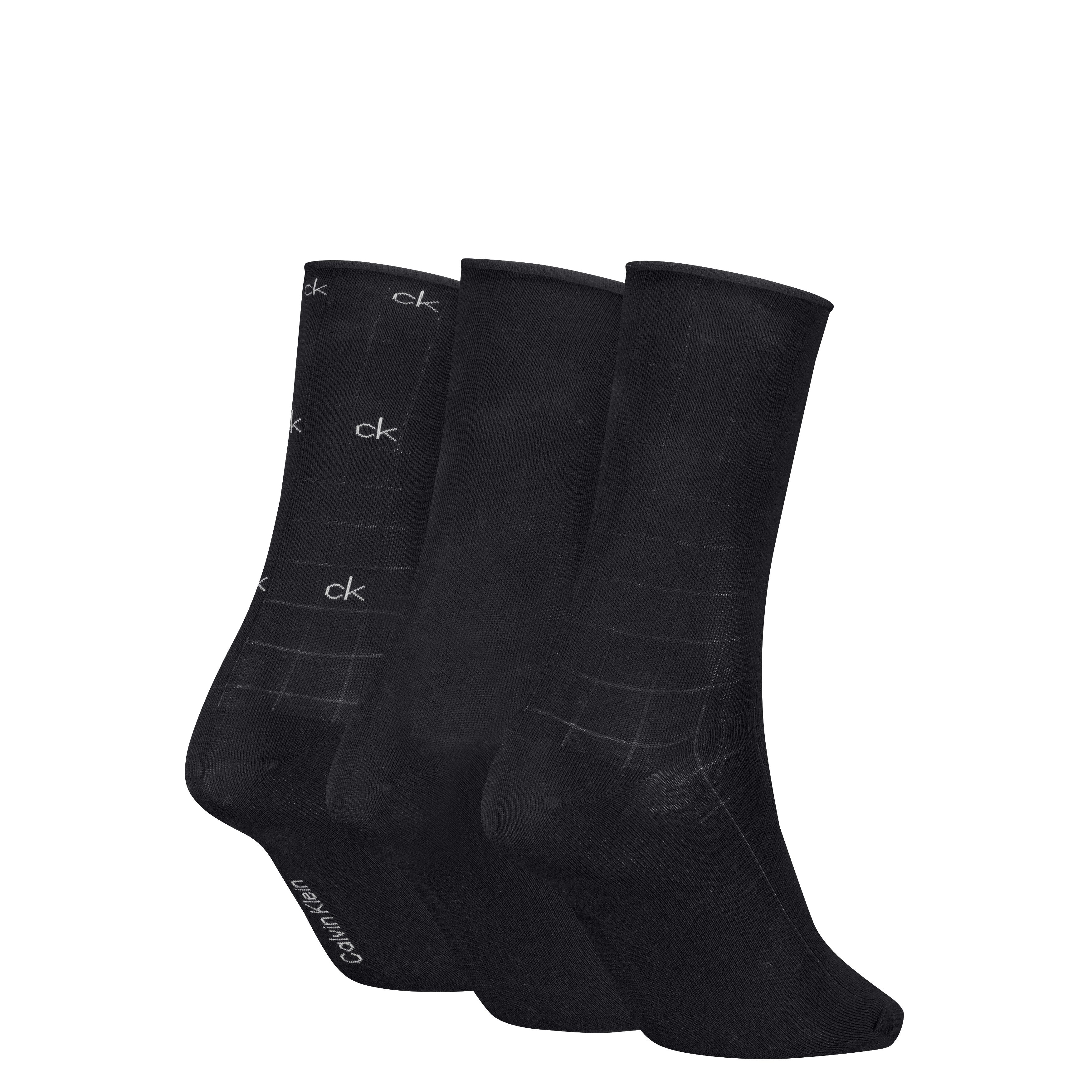 Calvin Klein Sokken CK WOMEN SOCK 3P GIFTBOX GRID AOP (Set van 3)