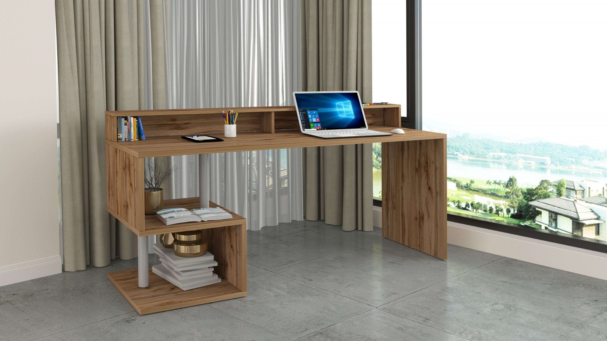 INOSIGN Bureau Essence, modern ontwerp in verschillende breedtes, met en zonder monitorsteun, gemaakt in italië