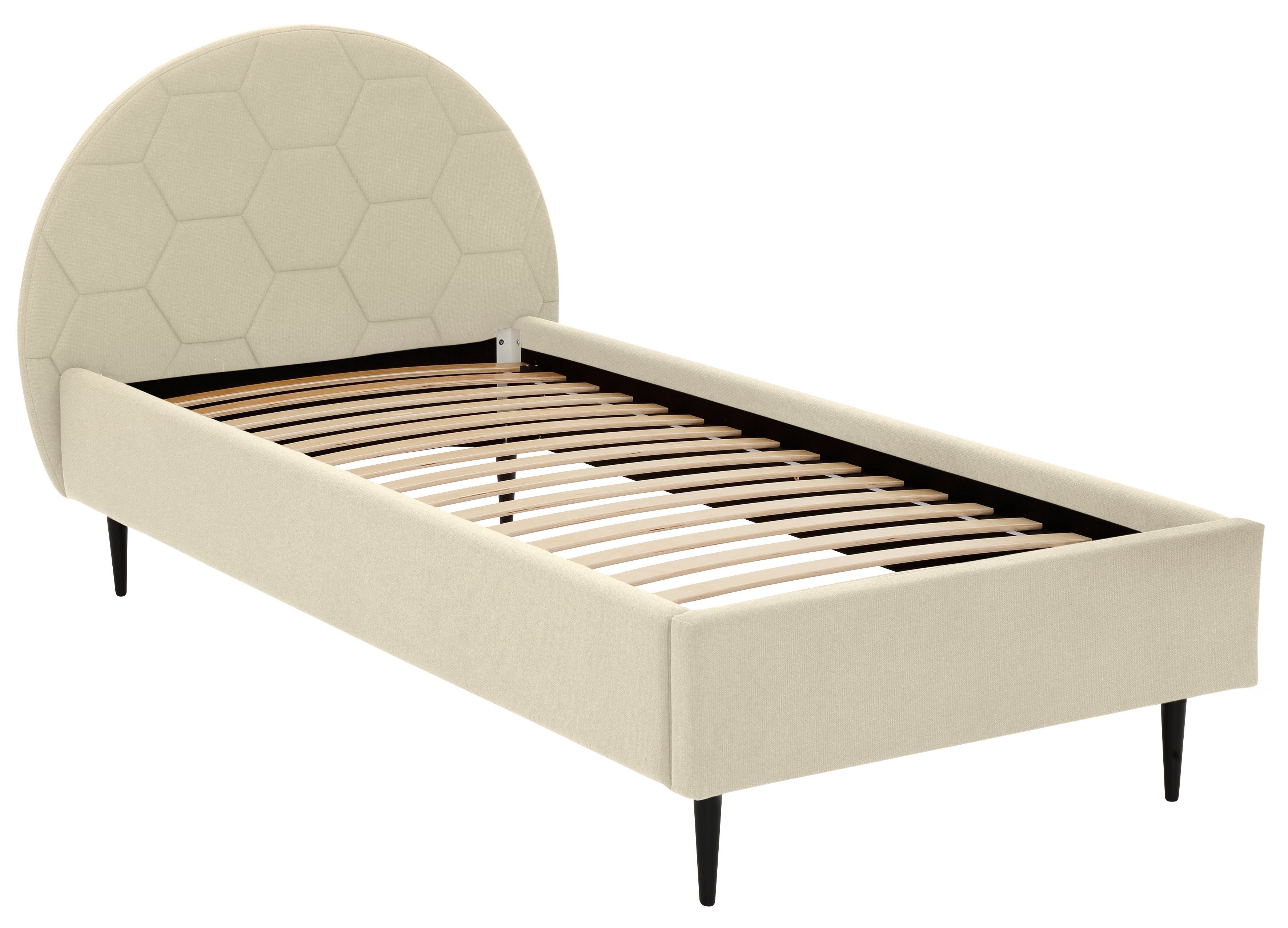 Lüttenhütt Gestoffeerd bed Gebko prettig bekleed hoofdbord met decoratief honingraatmotief