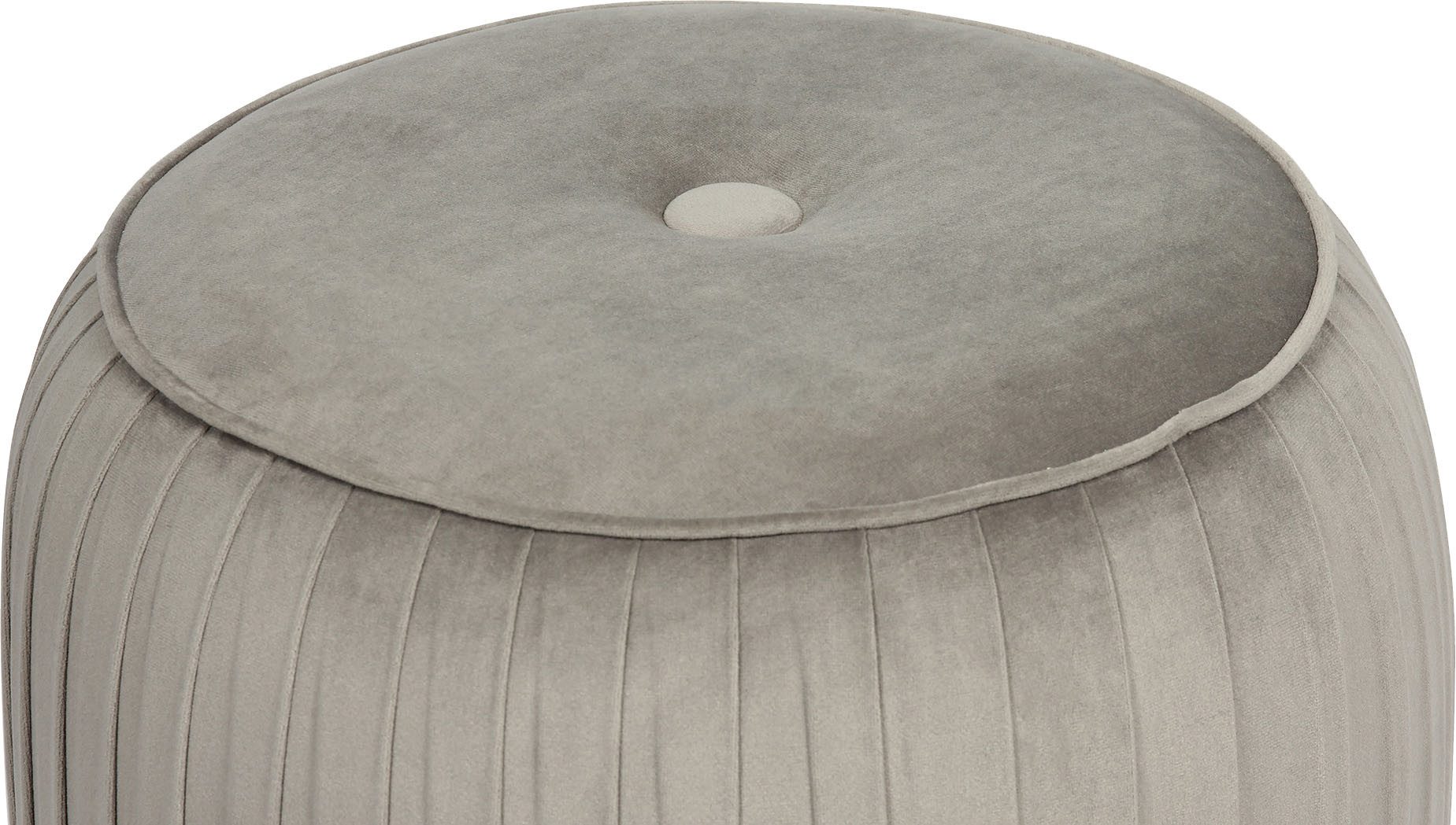 Kayoom Hocker Kruk Lyla 125, elegante uitstraling door goudkleurige sokkel, fluwelen bekleding fluweelzacht, gestikte siernaad, roestvrijstalen voet, hoogwaardige fluwelen bekleding (1 stuk)