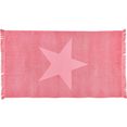 done. hamam-baddoeken ster 90x160 cm, zachte  absorberende badstof binnenkant, unikleurig, met motief  franje, ideaal als strandlaken (1 stuk) roze