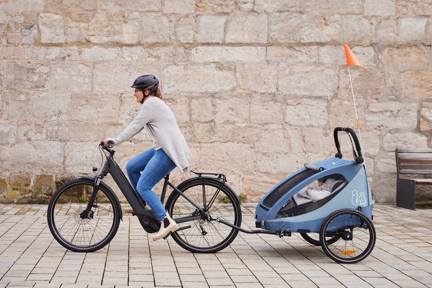 Hauck Kinderen fiets aanhanger 2in1 Bike Trailer und Buggy Dryk Duo Plus, black