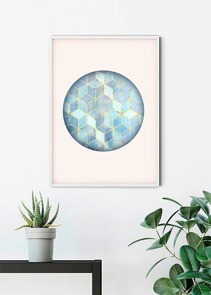 Komar Wanddecoratie Mozaïek Circle Azzuro Wanddecoratie - zonder lijst (1 stuk)