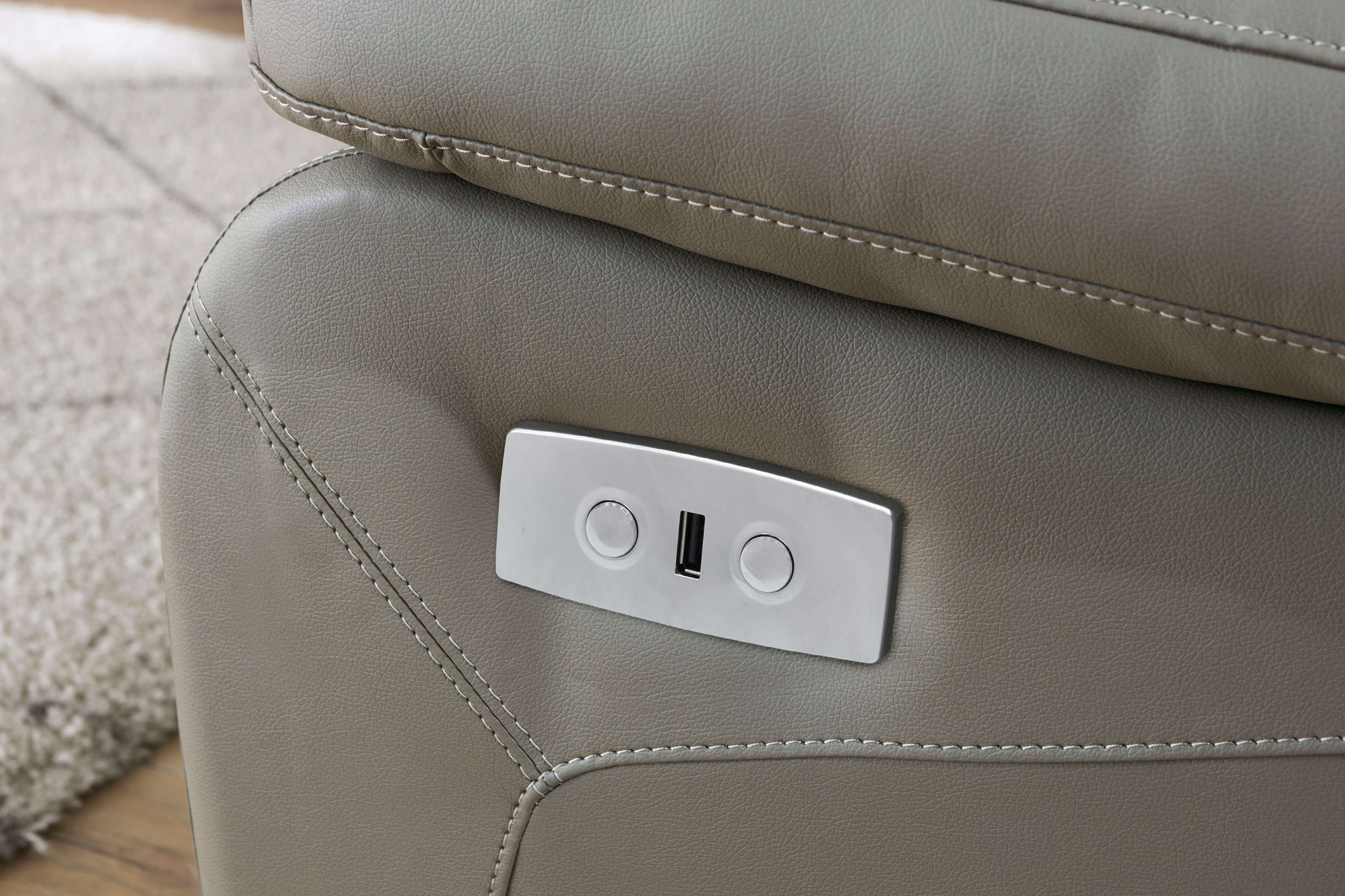Home affaire 3-zitsbank Lannilis met handmatige en elektrische relaxfunctie
