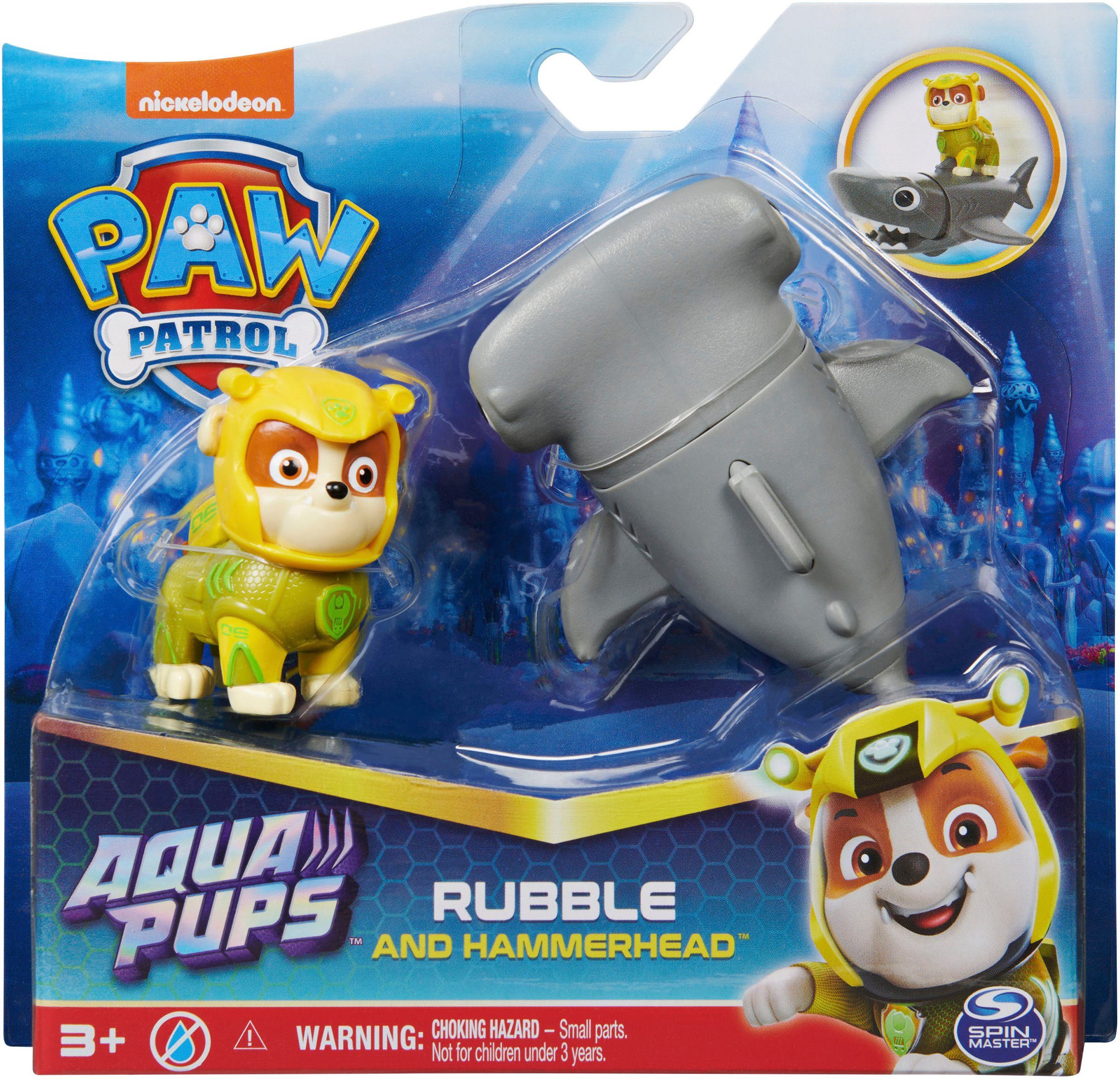 Spin Master Speelfiguur Paw Patrol - Aqua Pups - Hero Pups Solid Rubble (set)