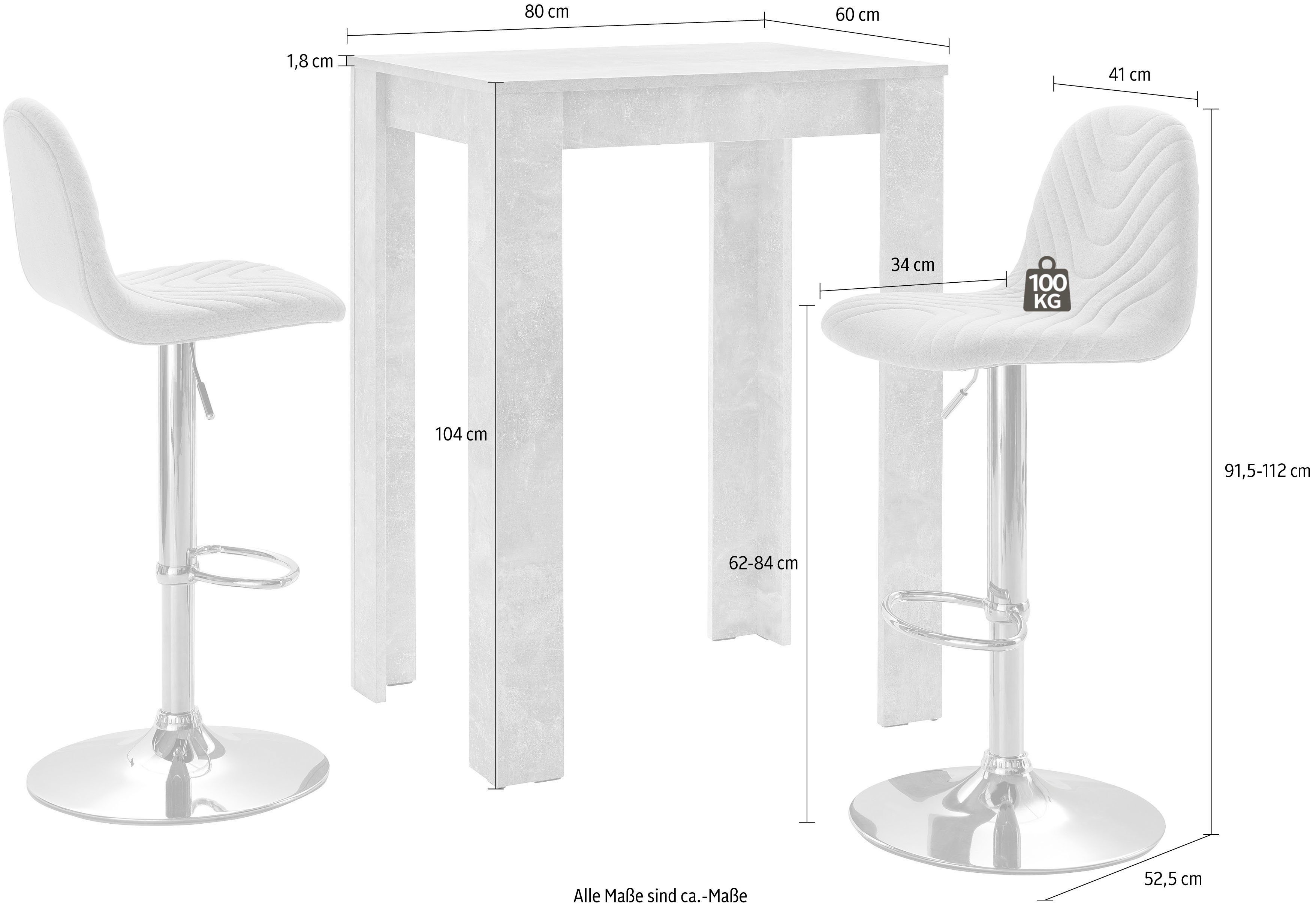 Homexperts Barmeubels Nika-Circus 2 (set, 3-delig)