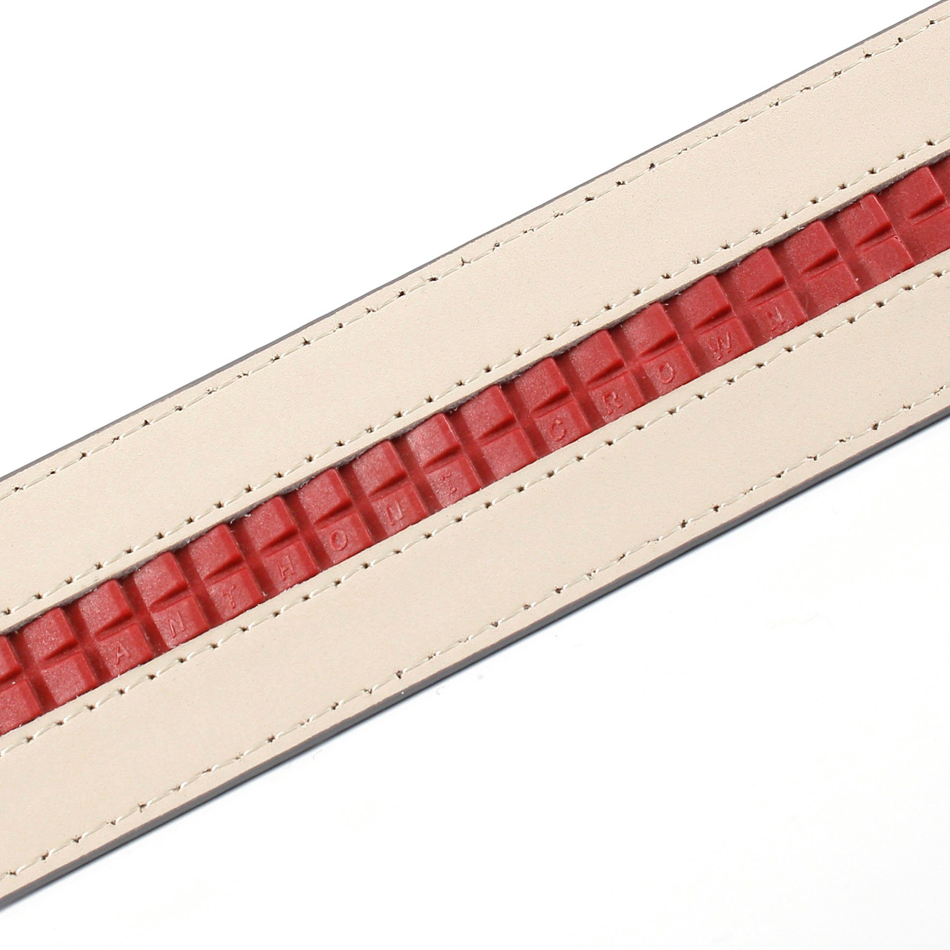 Anthoni Crown Leren Riem met automatische gesp met gebloemd design