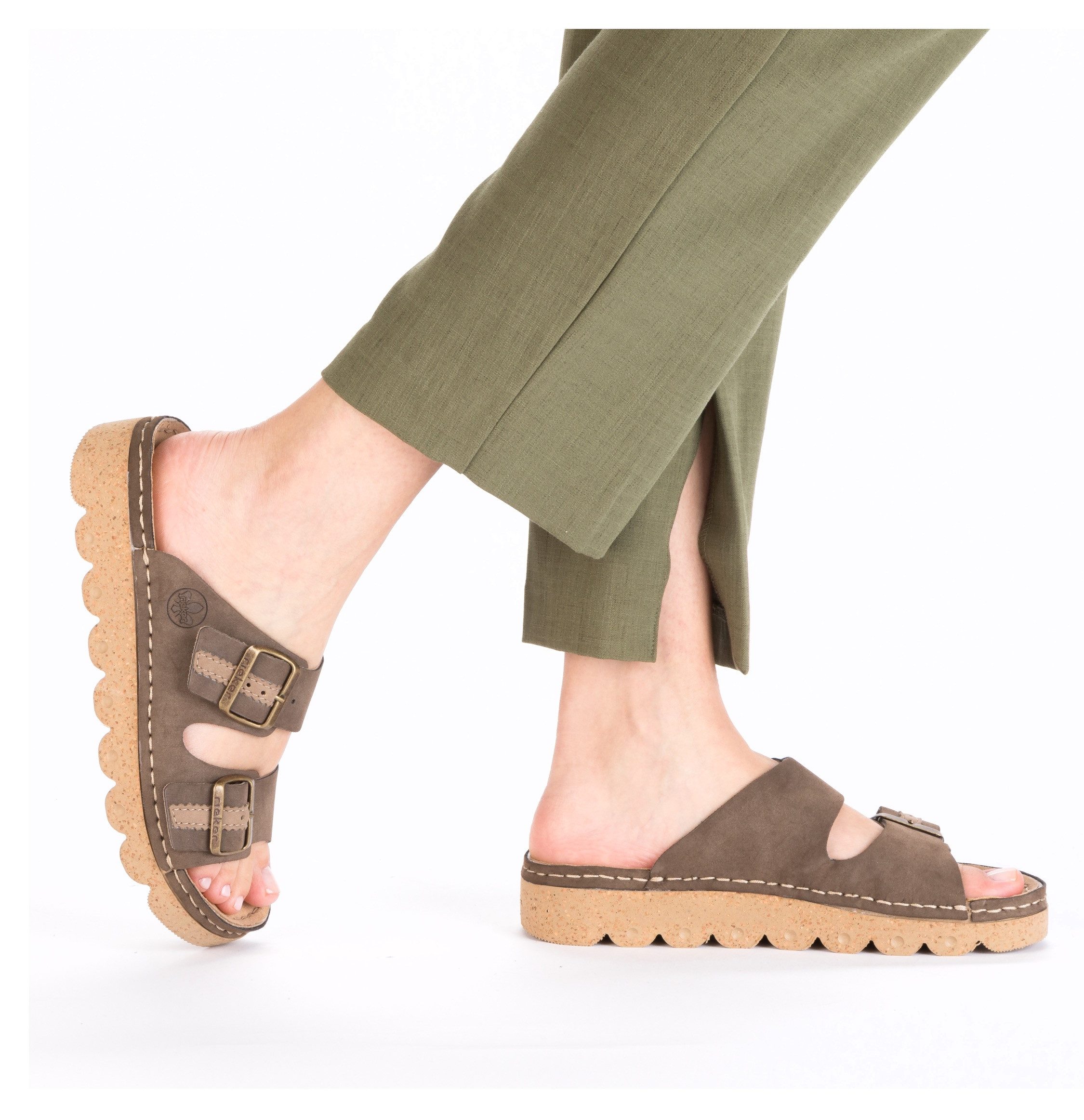 Rieker Slippers Zomerschoen, slippers, pantoffel met verstelbare gespen