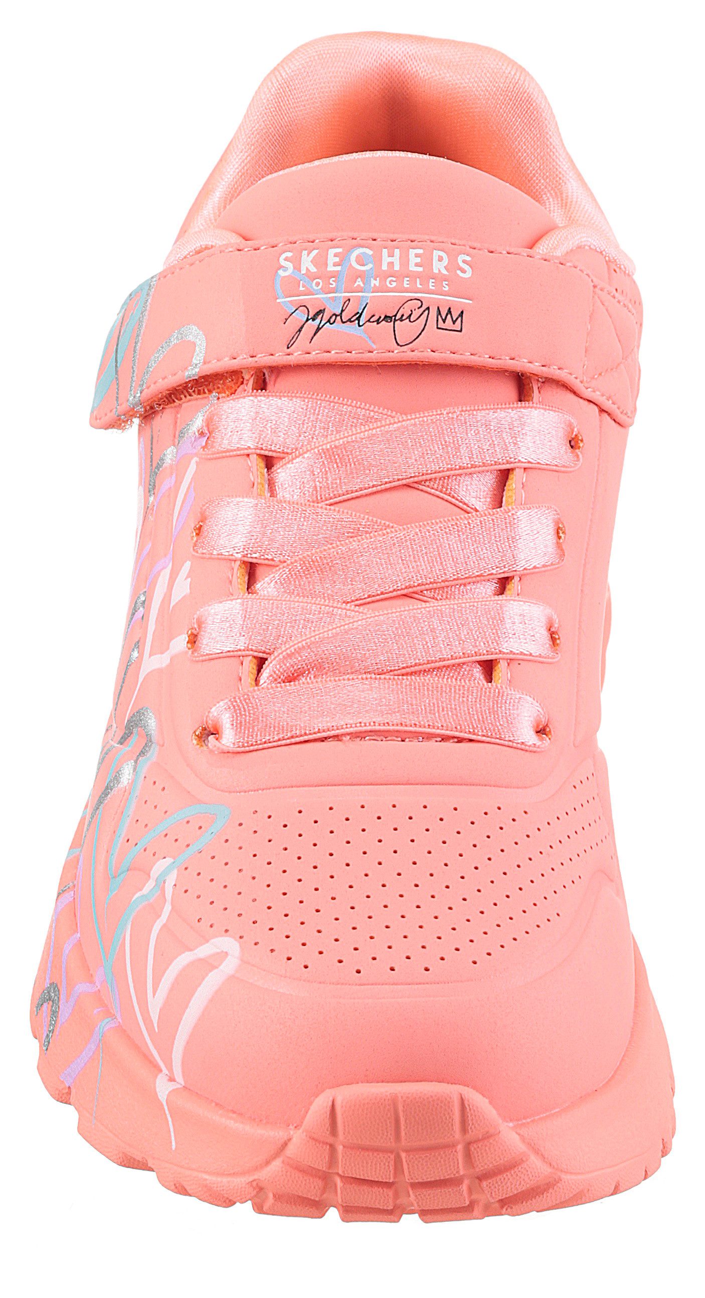 Skechers Sneakers UNO LITE - LOVE LEVITATE , Veterschoen met bedrukte zool, maat sjabloon te downloaden