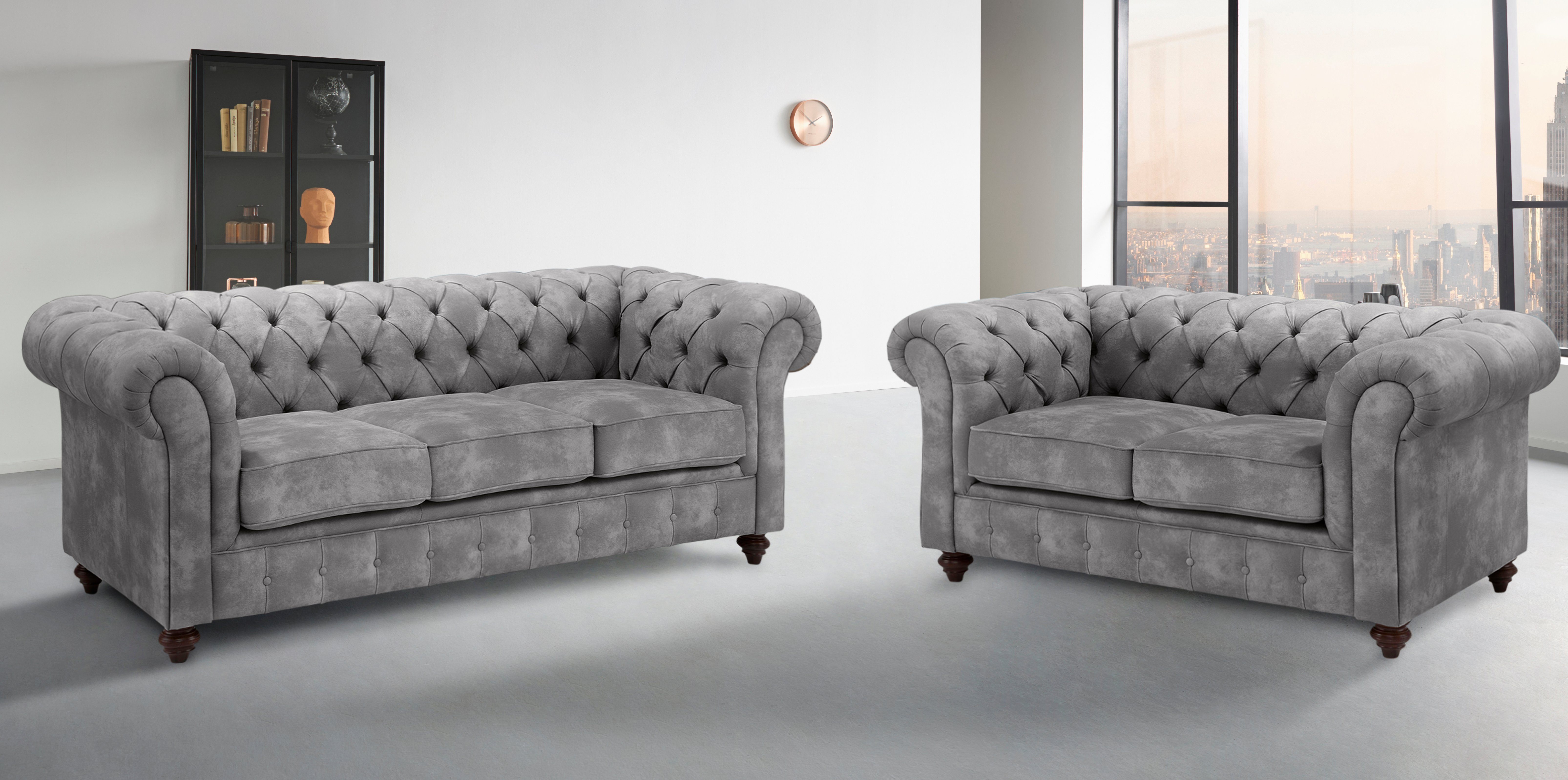 Home affaire Zithoek CHESTERFIELD hoogwaardige knoopdetails, bestaande uit 2- en 3-zitsbank (2-delig)