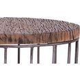 byliving salontafel tarek van massief hout, diameter 50 cm bruin