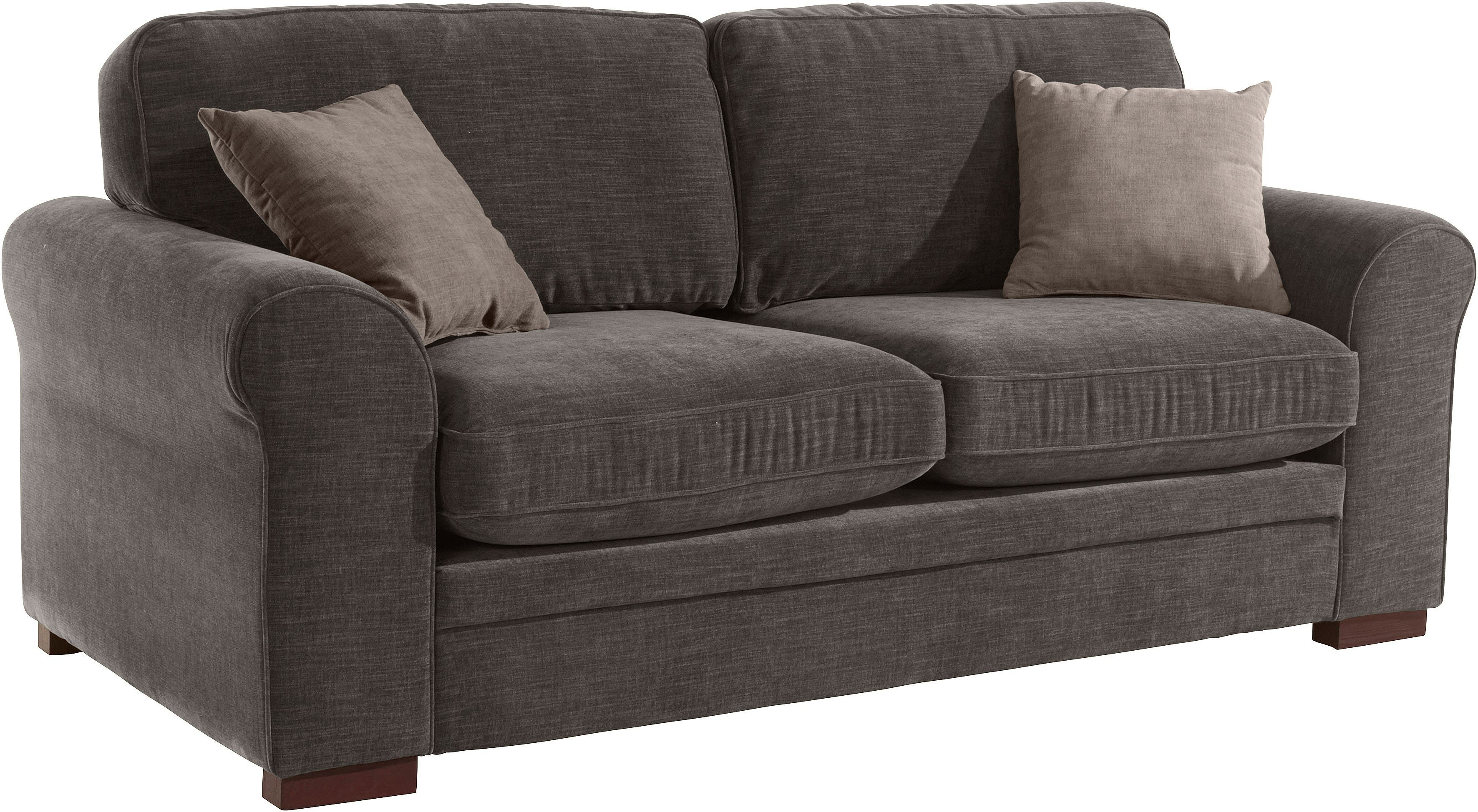 Home affaire 2-zitsbank Broughton zacht zitcomfort, incl. 2 sierkussens, opstaande naad