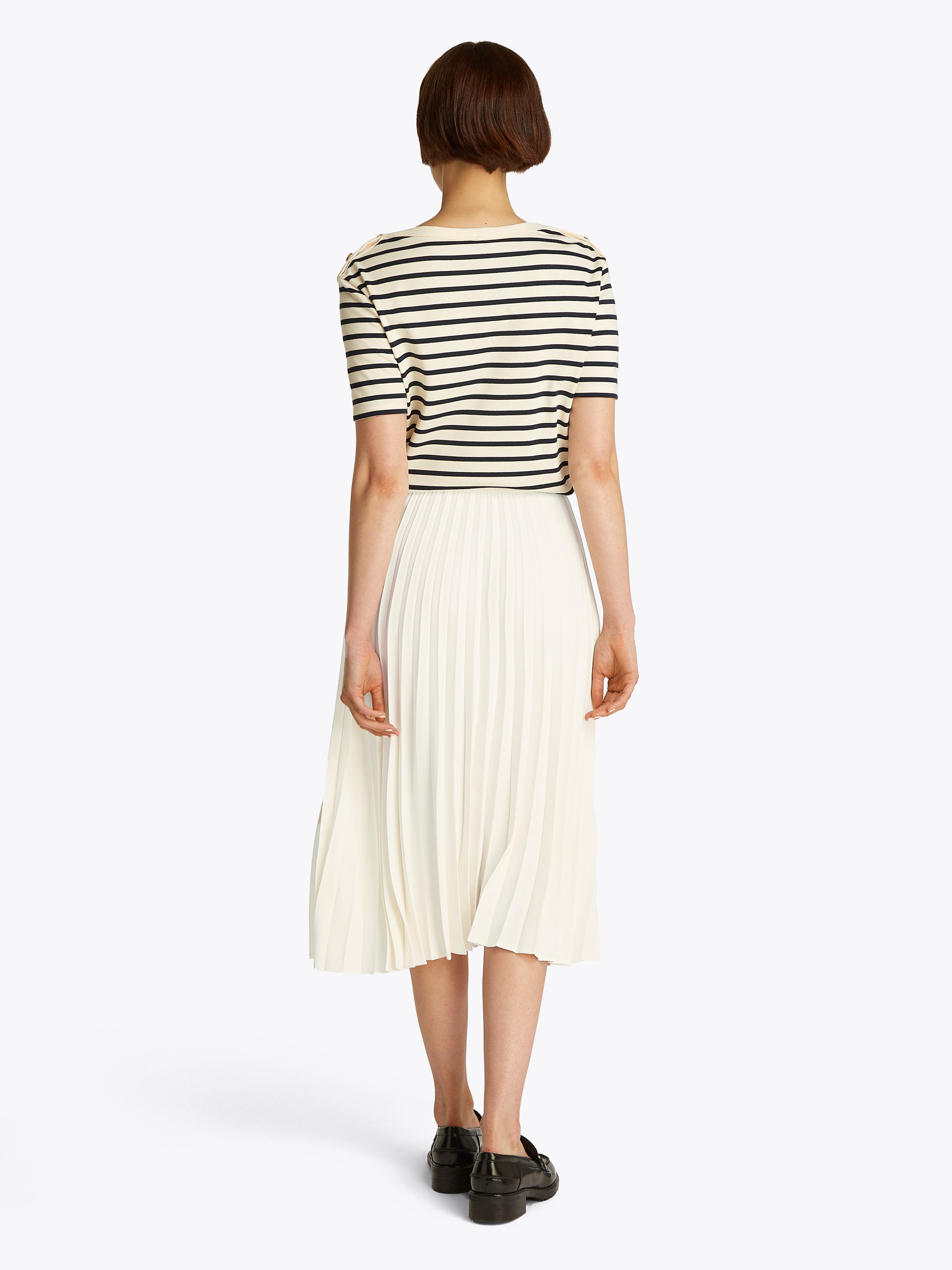 Tommy Hilfiger Plissérok FLUID PLEATED PULL ON MIDI SKIRT