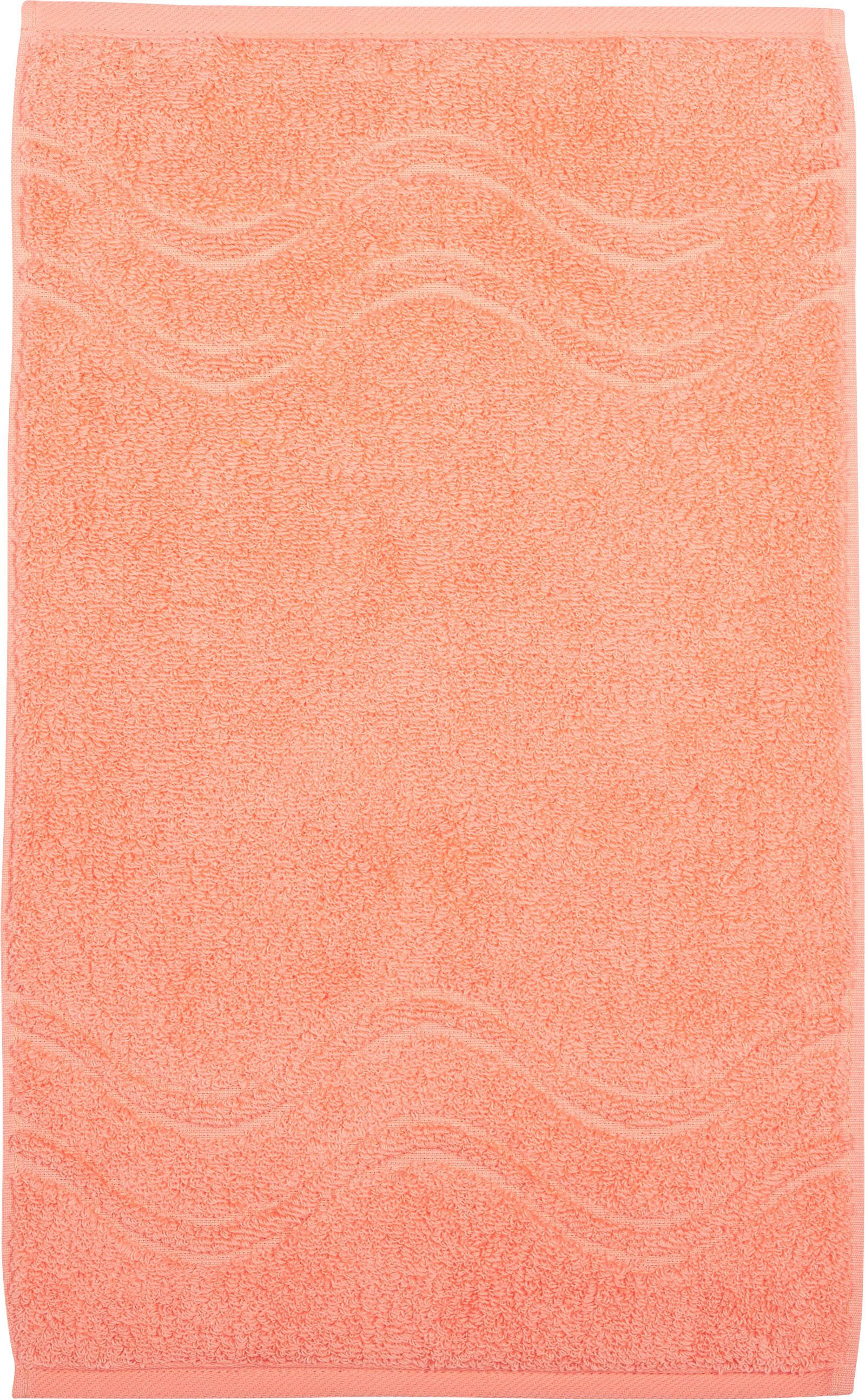 ROSS Gastendoek Cashmere feeling 100% katoen, met golf-rand, grote kleurkeuze (set, 6-delig)