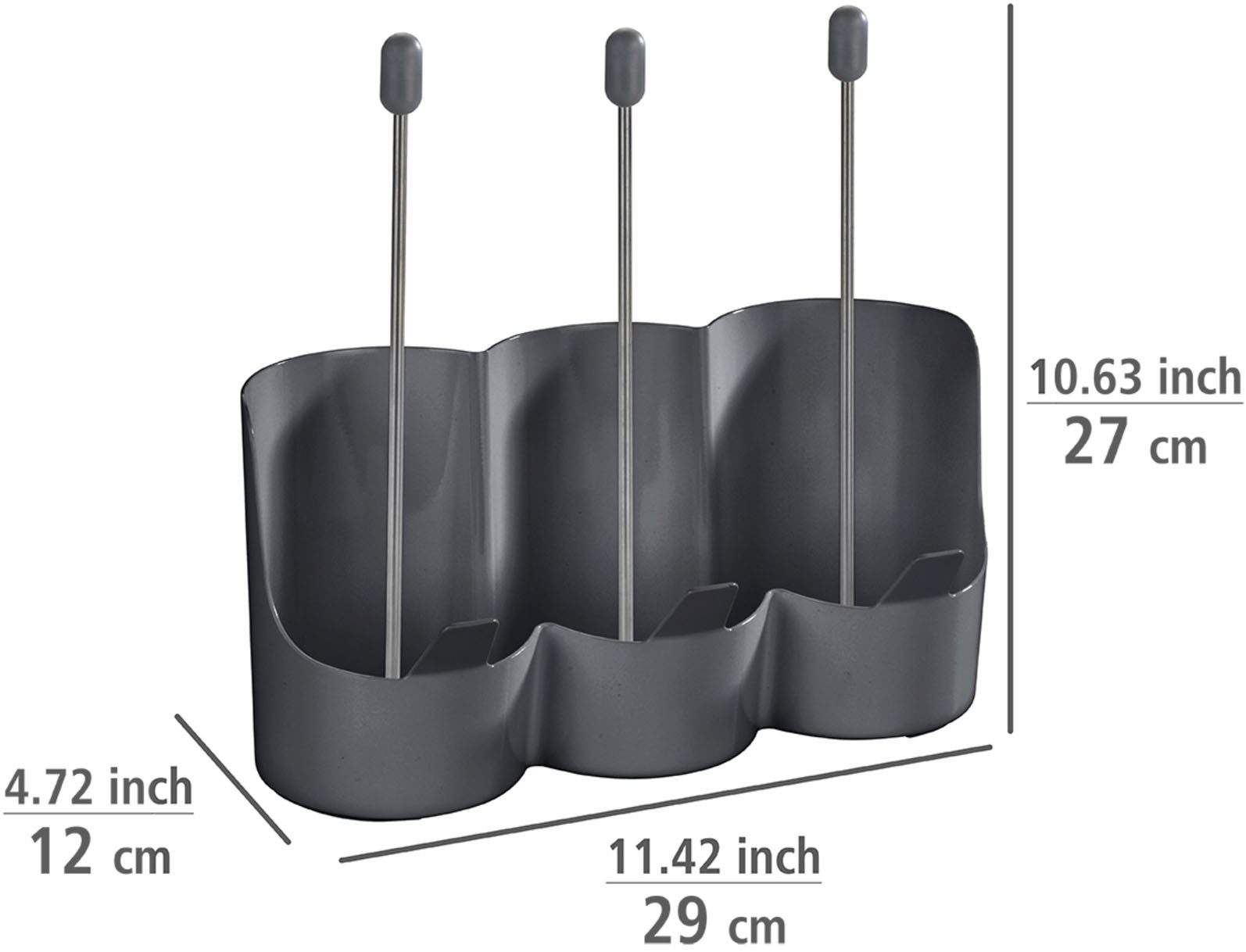 WENKO Flessenhouder Model Filia voor snel drogen voor maximaal 3 flessen