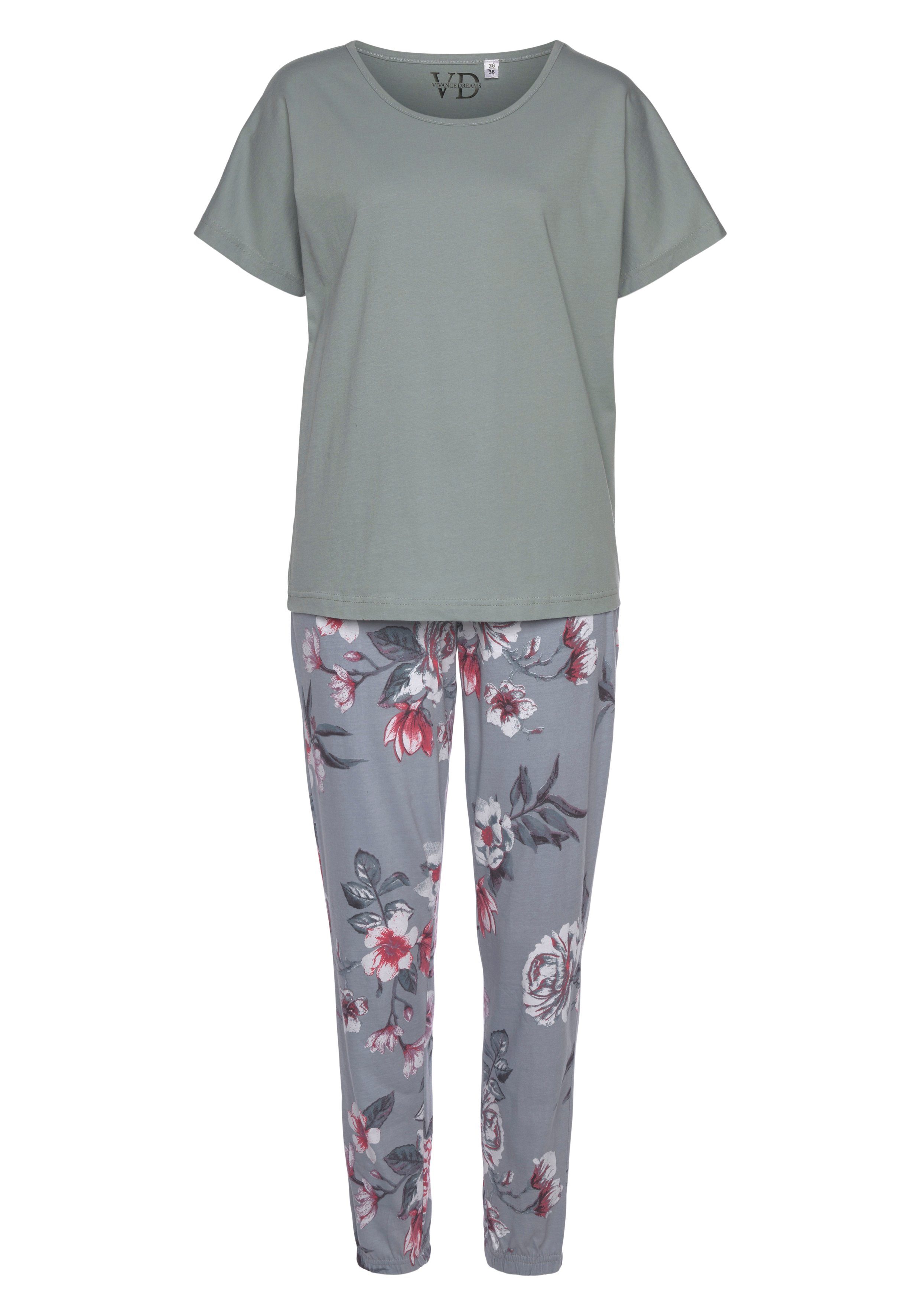 Vivance Dreams Pyjama met bloemenprint (2-delig, 1 stuk)