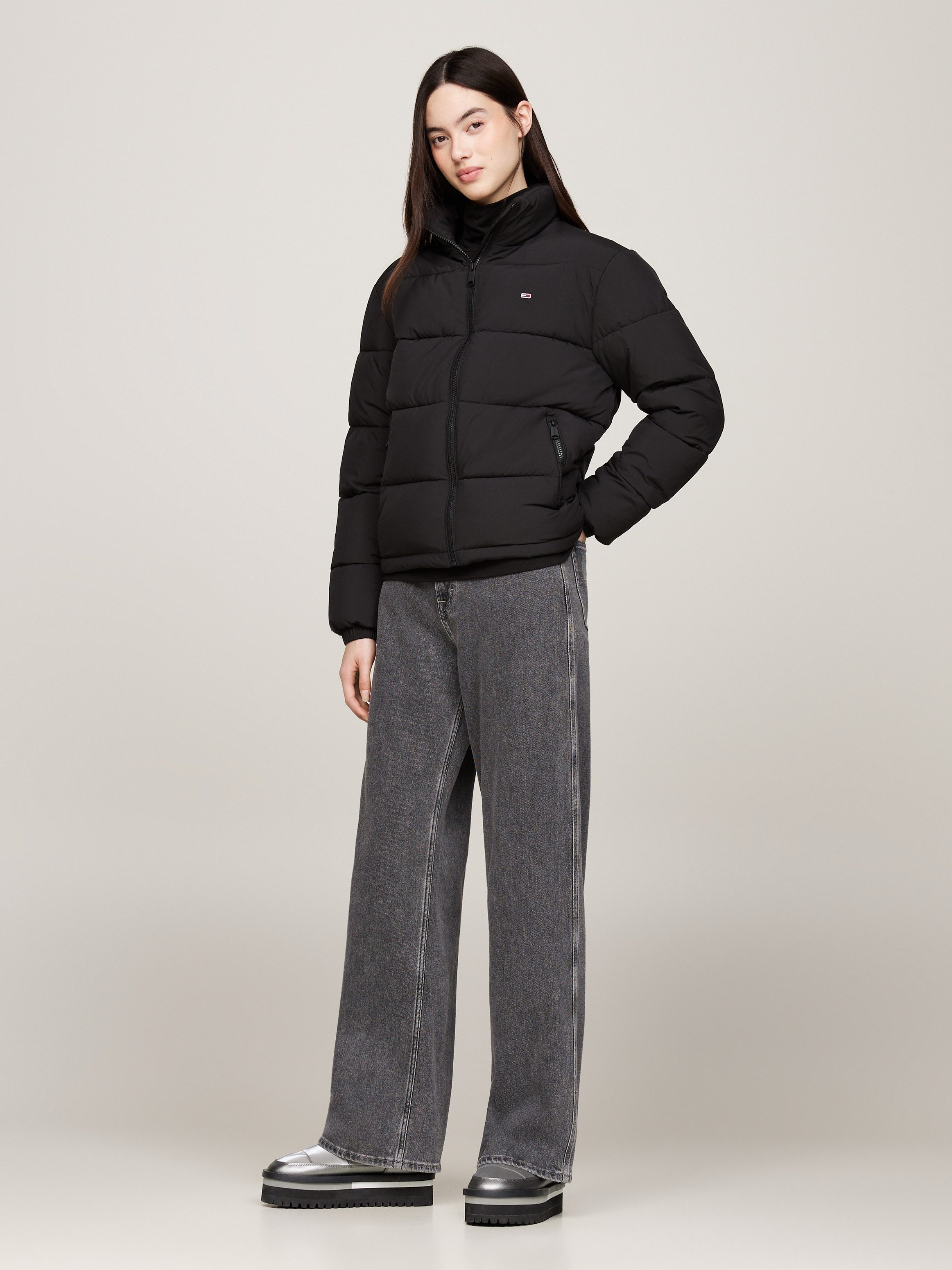 TOMMY JEANS Winterlaarzen TJW NYLON FLATFORM BOOT WL , plateau, snowboots, ankleboots, instapschoen met aanhaallus