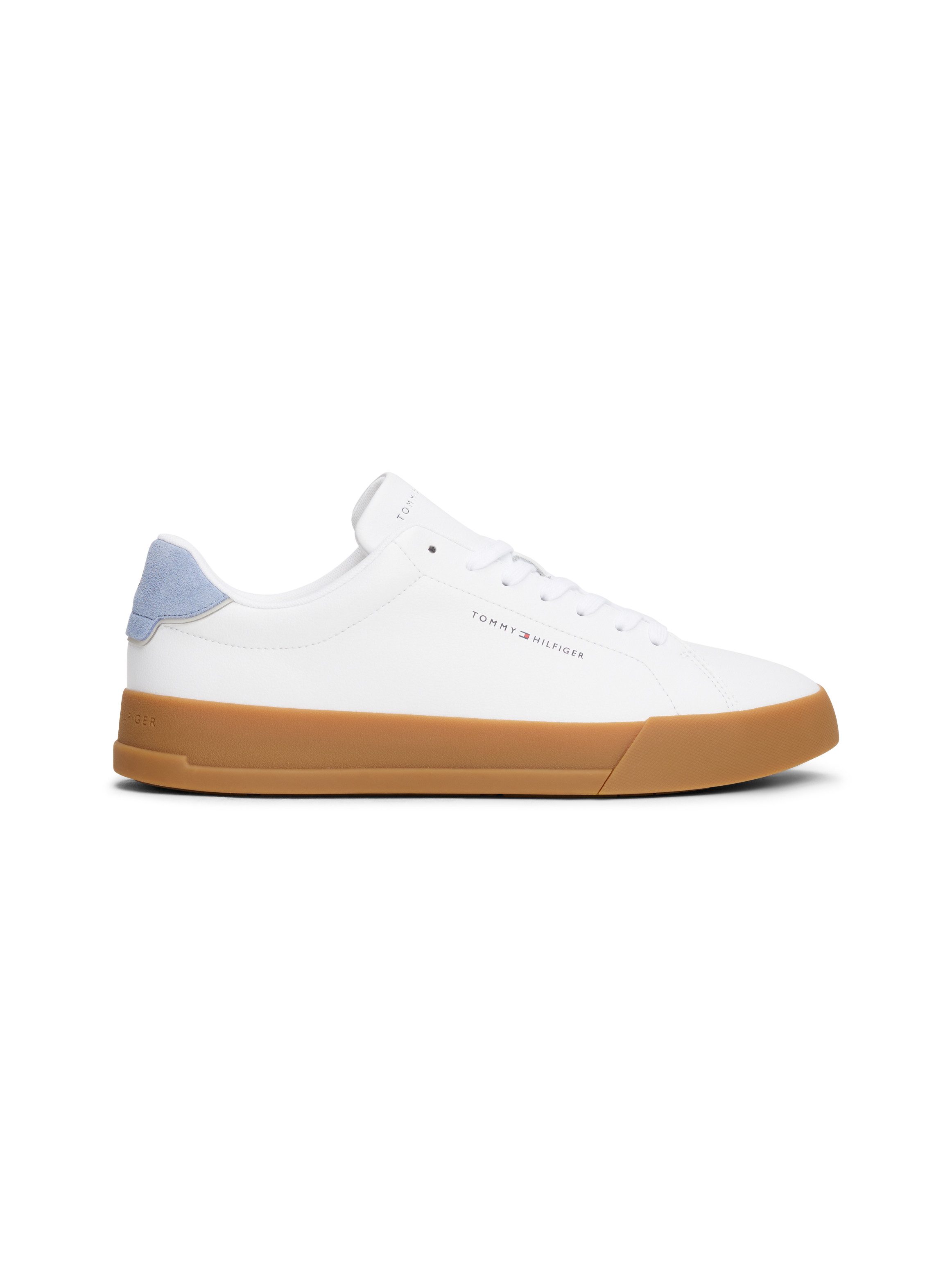 Tommy Hilfiger Sneakers TH COURT LTH DETAIL ESS , vrijetijdsschoen, lage schoen, veterschoen met zijlijk logo-opdruk