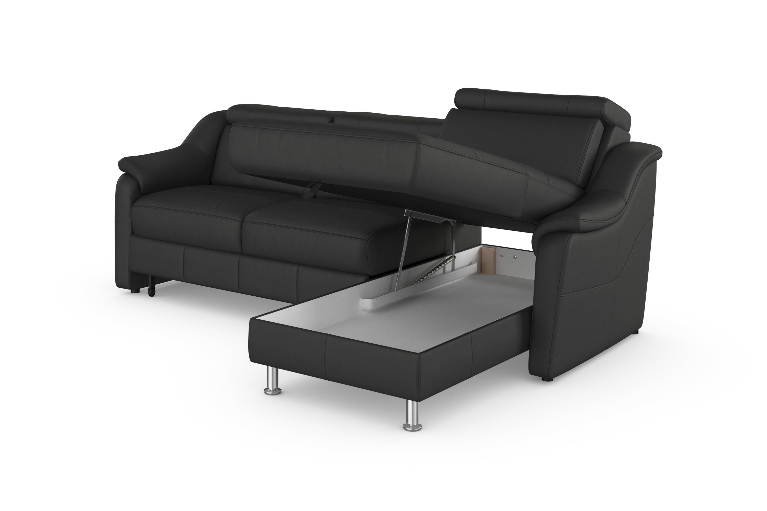 sit&more Hoekbank Freetown L-vorm met verstelbare hoofdsteun en comfortabele binnenvering
