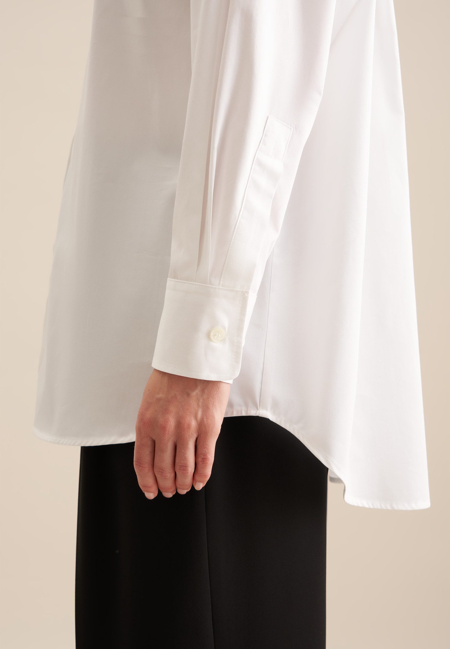 seidensticker Lange blouse Zwarte roos Lange mouwen kraag uni