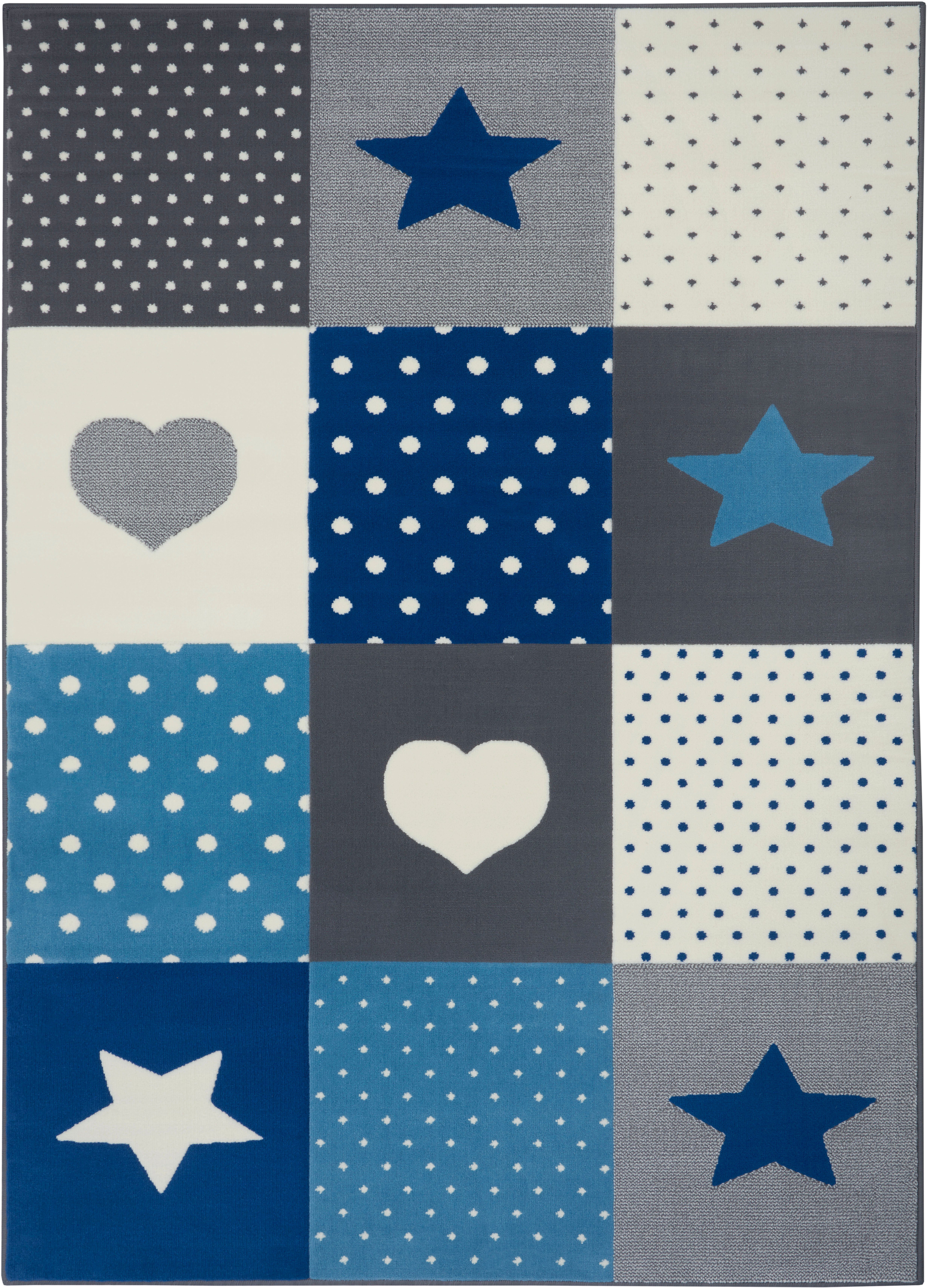 HANSE Home Kindervloerkleed Pretty Patchwork Ster, hart motief, korte pool, patchwork