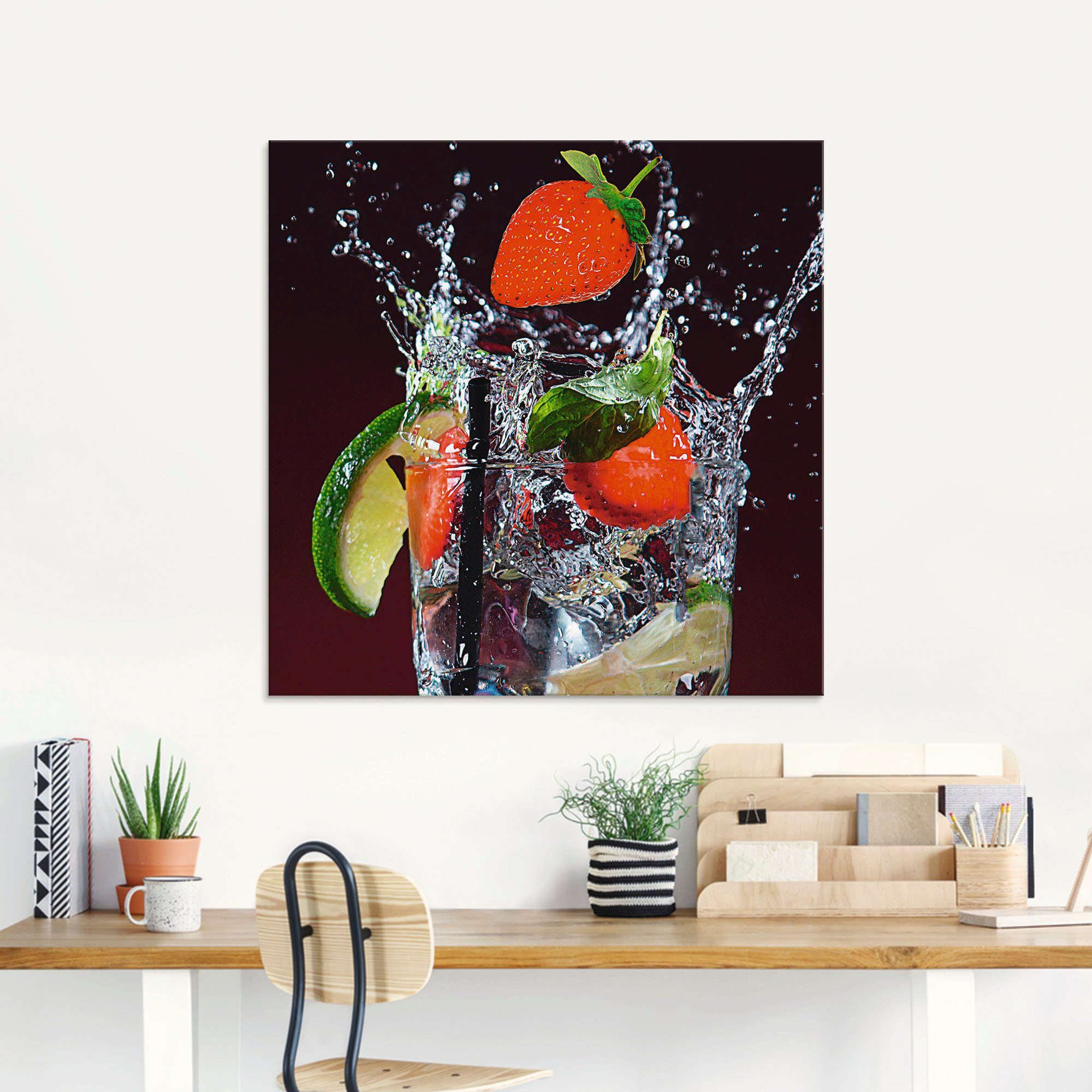 Artland Print op glas Verse fruitcocktail I in verschillende maten