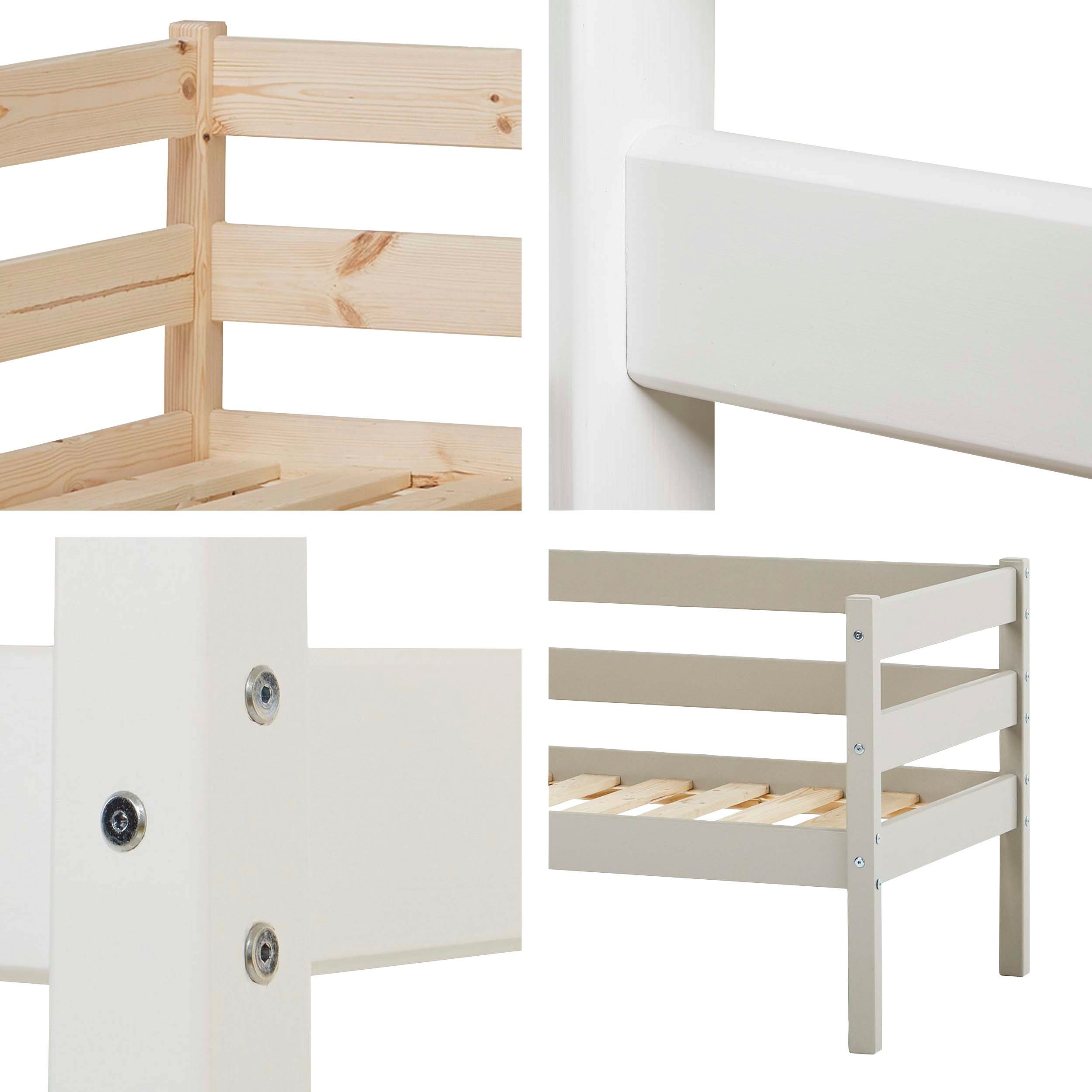 Hoppekids 1-persoonsledikant ECO Comfort kinderbed, massief grenenhout, tienerbed inclusief lattenbodem (set)
