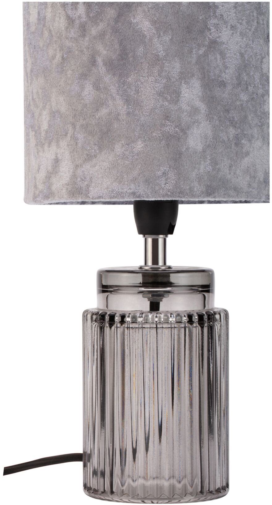 Pauleen Tafellamp Classy Velvet max20W grijs/rookglas 230V fluweel/glas