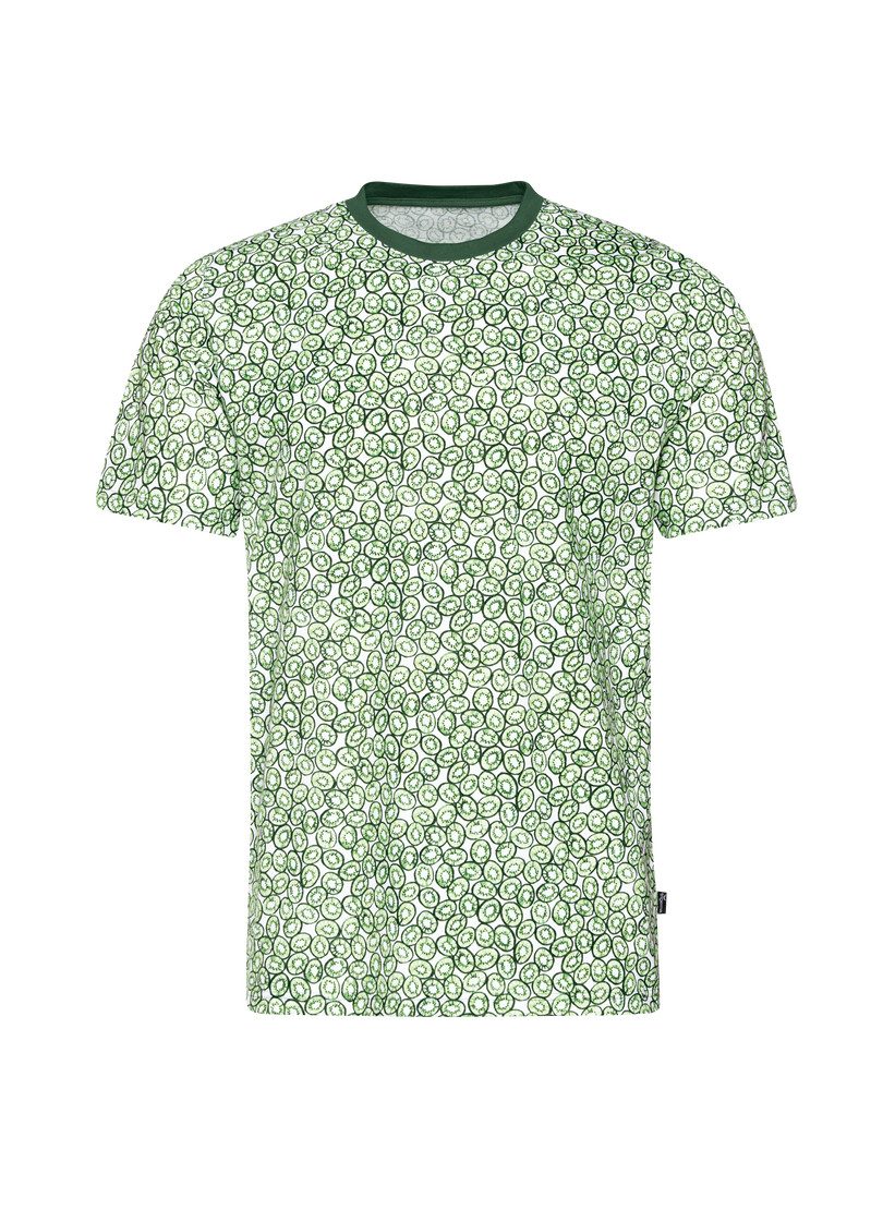 Trigema Pyjama TRIGEMA T-shirt met allover kiwi-print (1-delig)