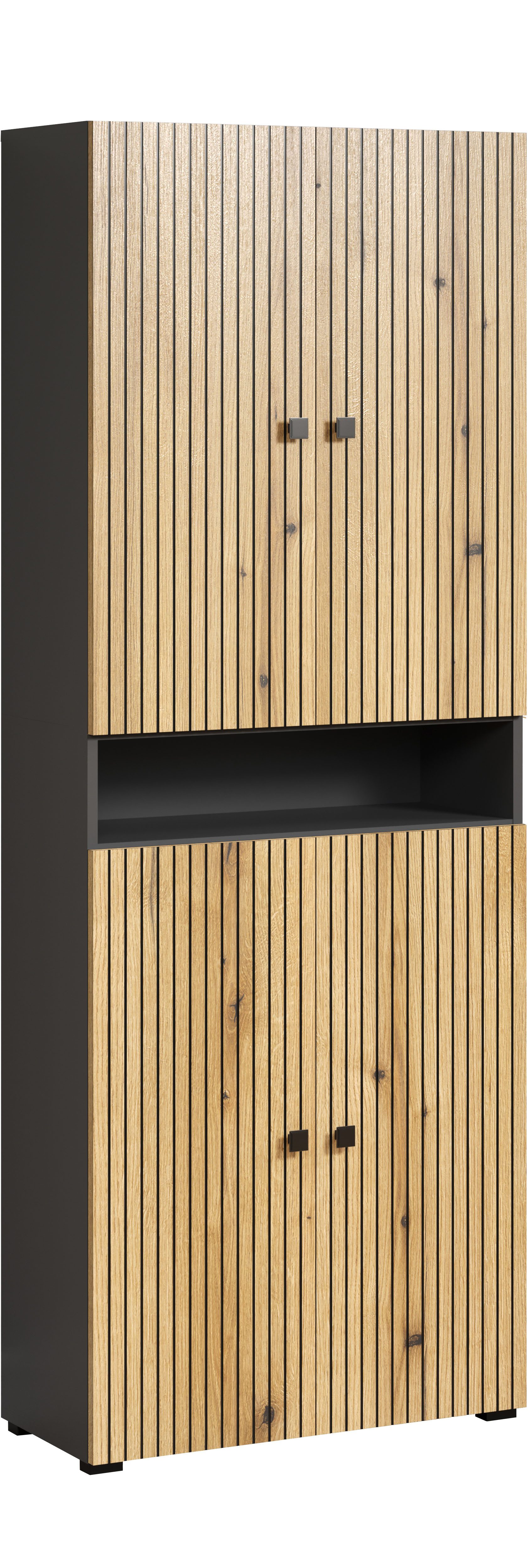 welltime Hoge kast Amrum Breedte 40 cm, ruime hoge kast eik ribbellook badkamerkast (1 stuk)