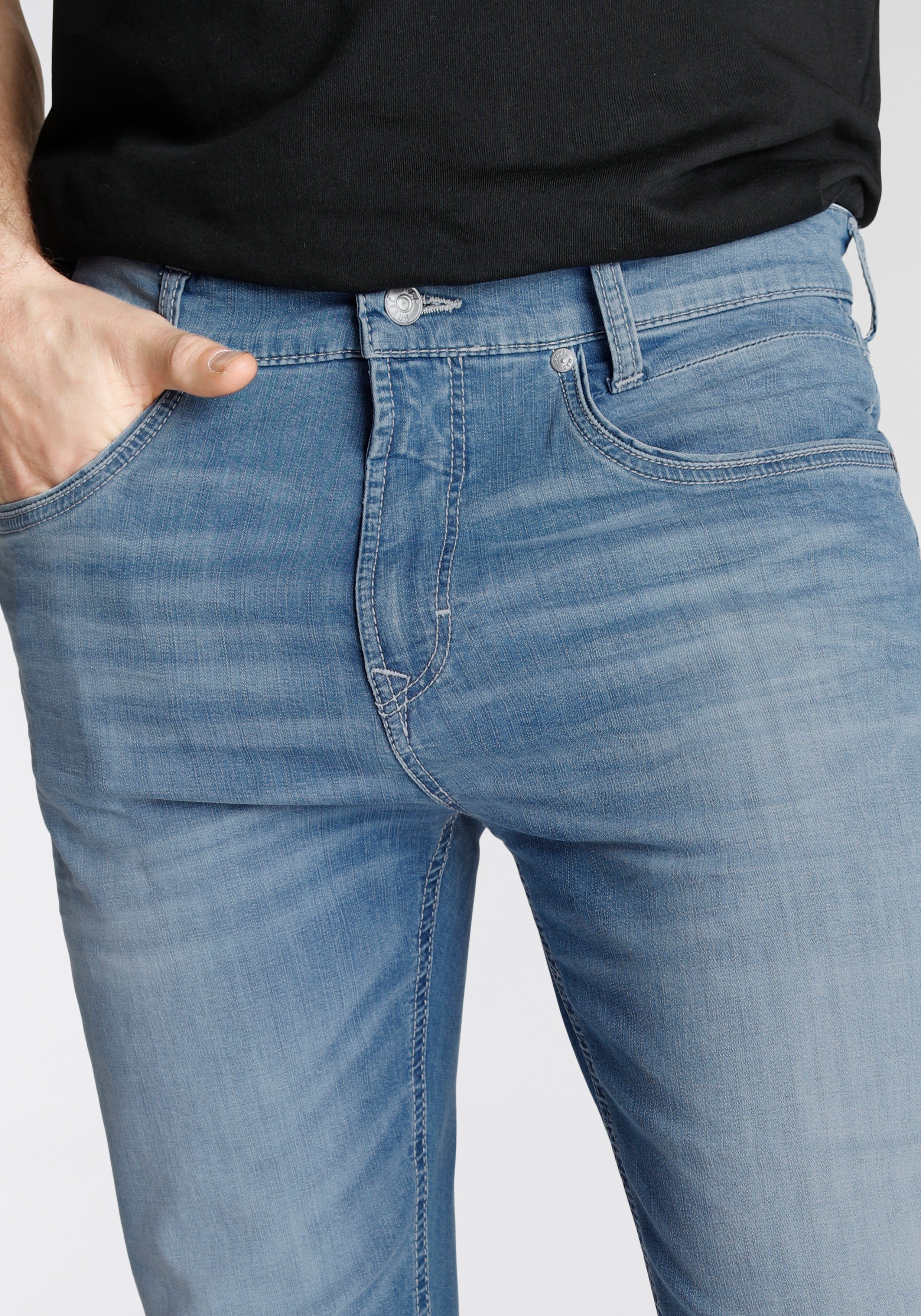 MAC Slim fit jeans Arne-Pipe light smalle figuuraccentuerende snit