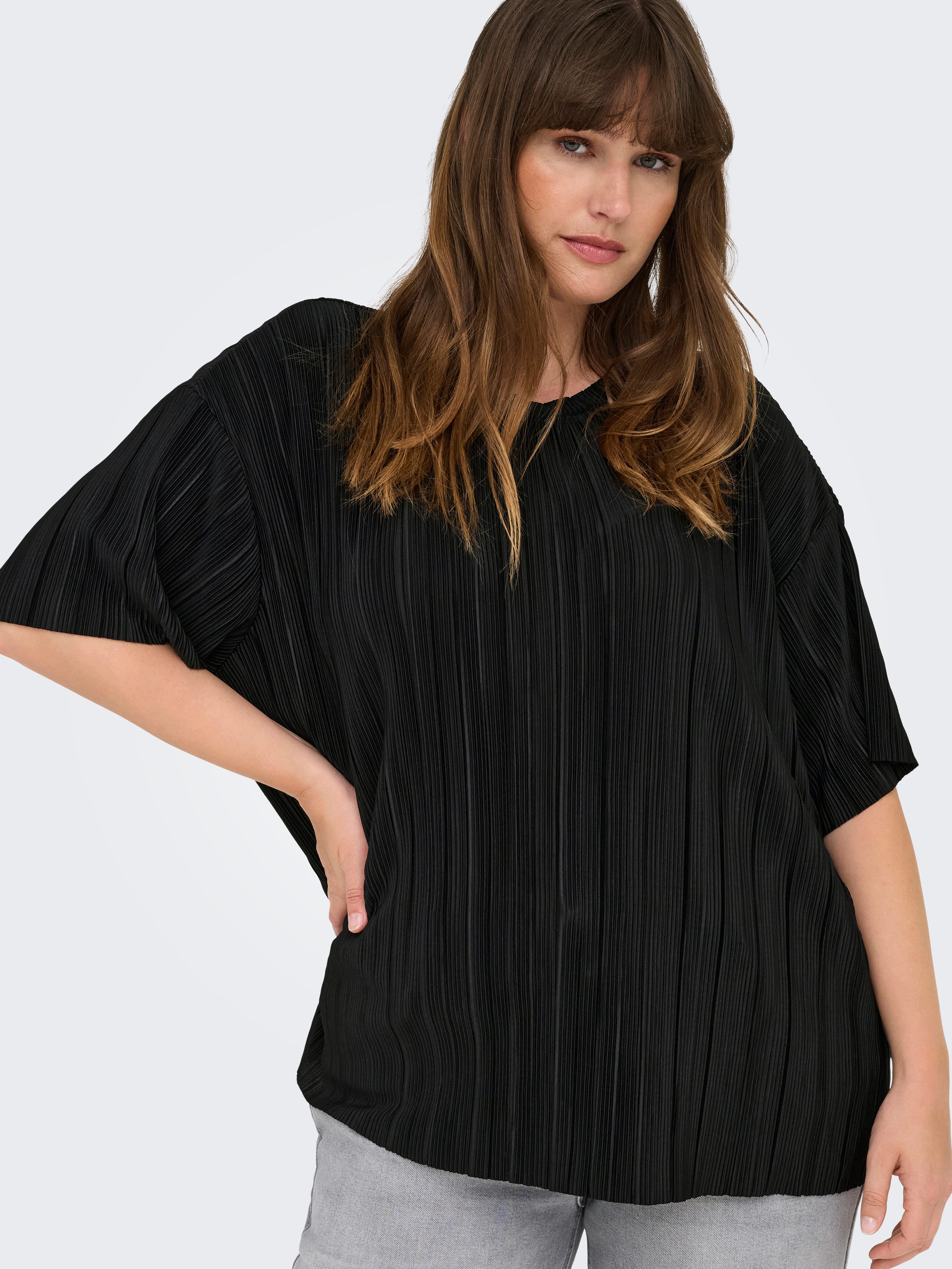 ONLY CARMAKOMA Plisséshirt CARRAVENNA S/S PLISSE TOP JRS NOOS