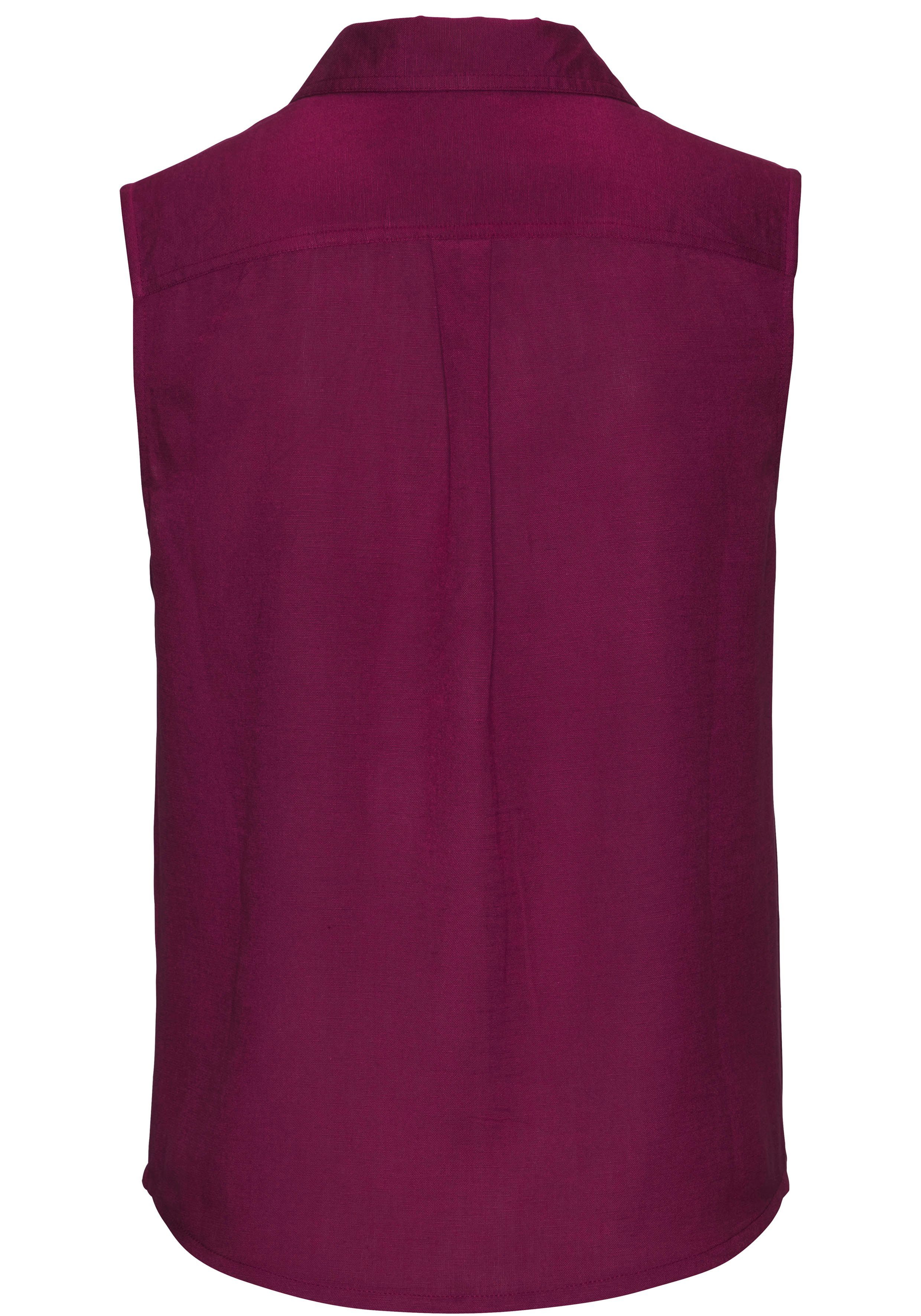 Lascana Top van zachte geweven stof met linnenpercentage damesblouse met overhemdkraag