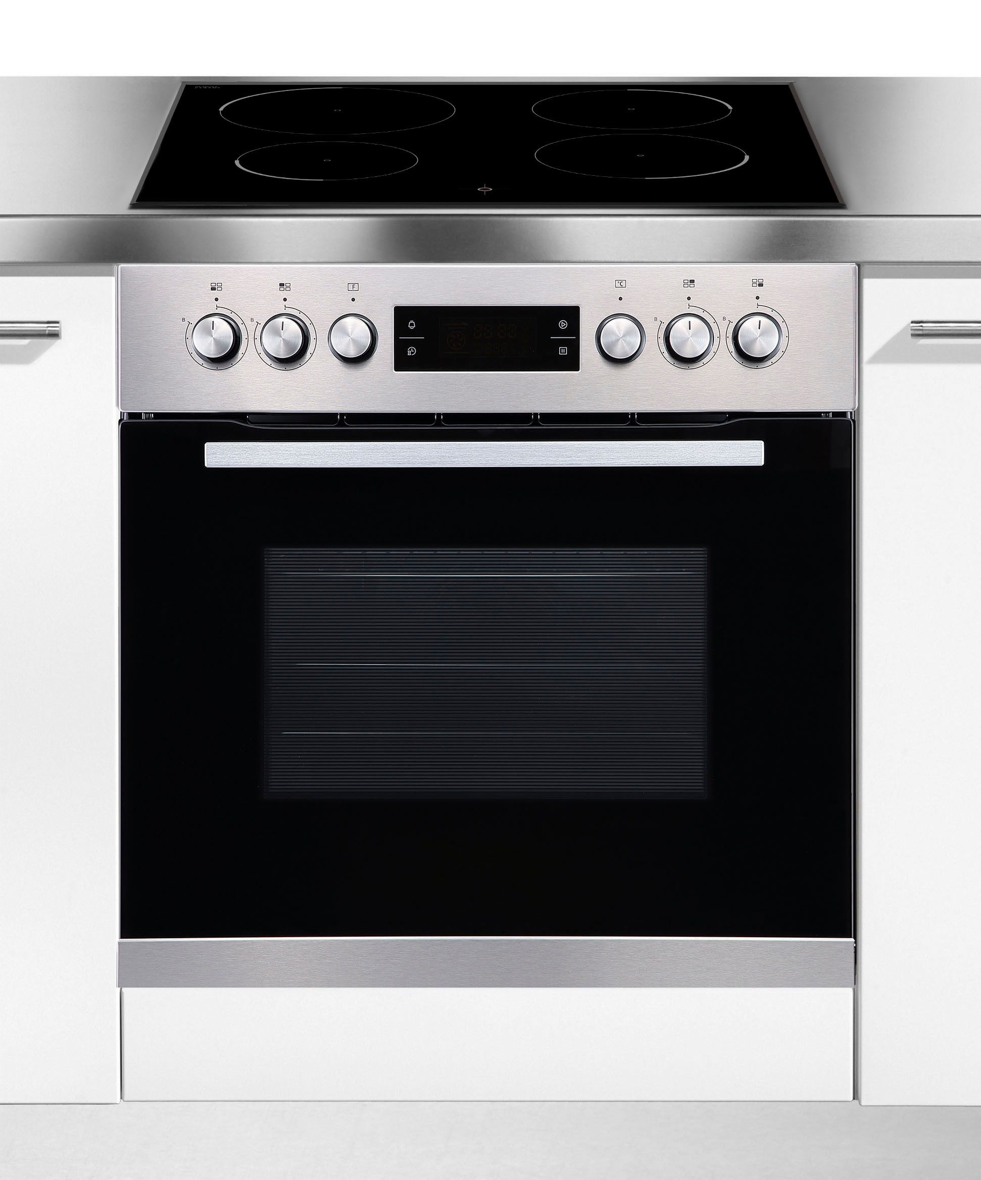 Hanseatic Inbouw inductie fornuisset 65C90C7-E11B200 + MC-IF7136B2-AC inbouwovens zilver(kleur)