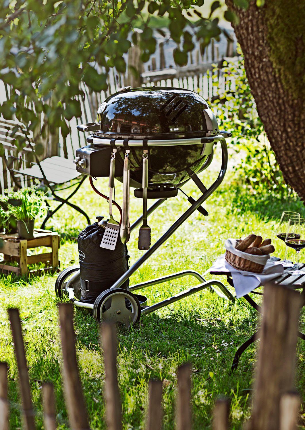 ROESLE Barbecuebestekhaak No.1, 25024, roestvrij staal 18/10 voor rösle kogelgrill no.1 f50/f60/f50 air/f60 air/g60, siliconen (5 stuks)