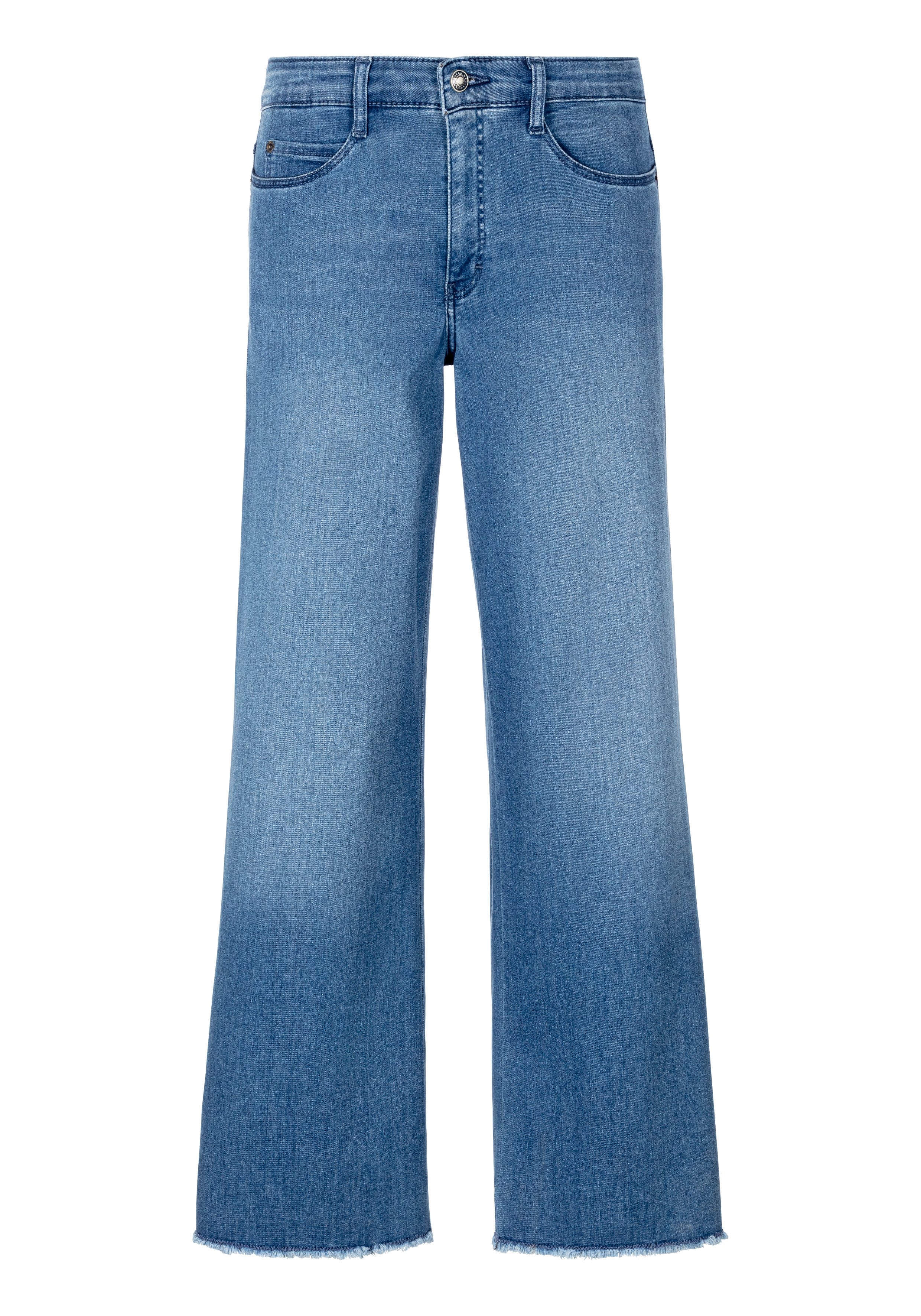 MAC Wijde jeans DREAM WIDE met franje bij de zoom