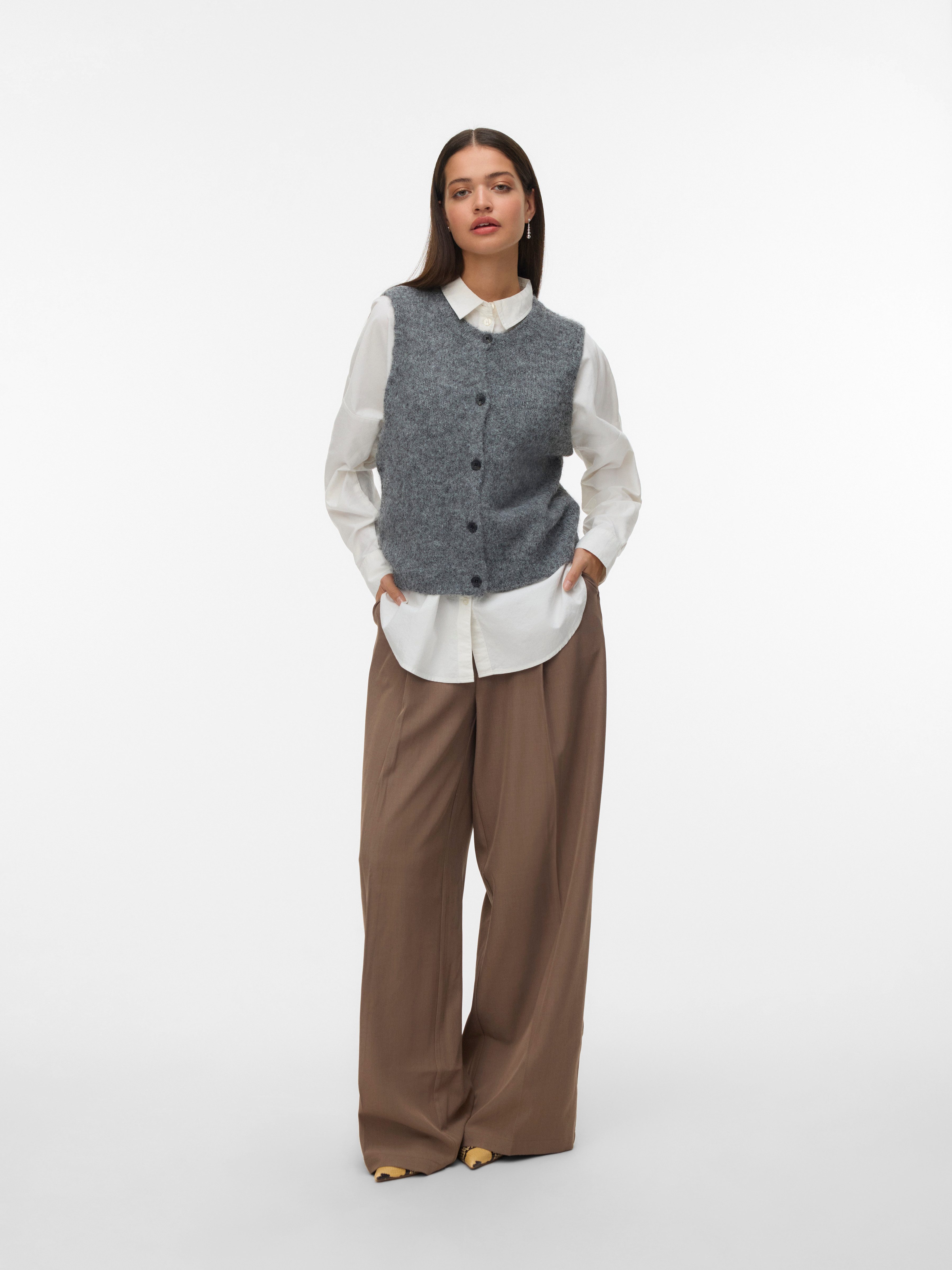 Vero Moda Mouwloos vest VMNOVAH SL O-NECK BUTTON VEST NOOS