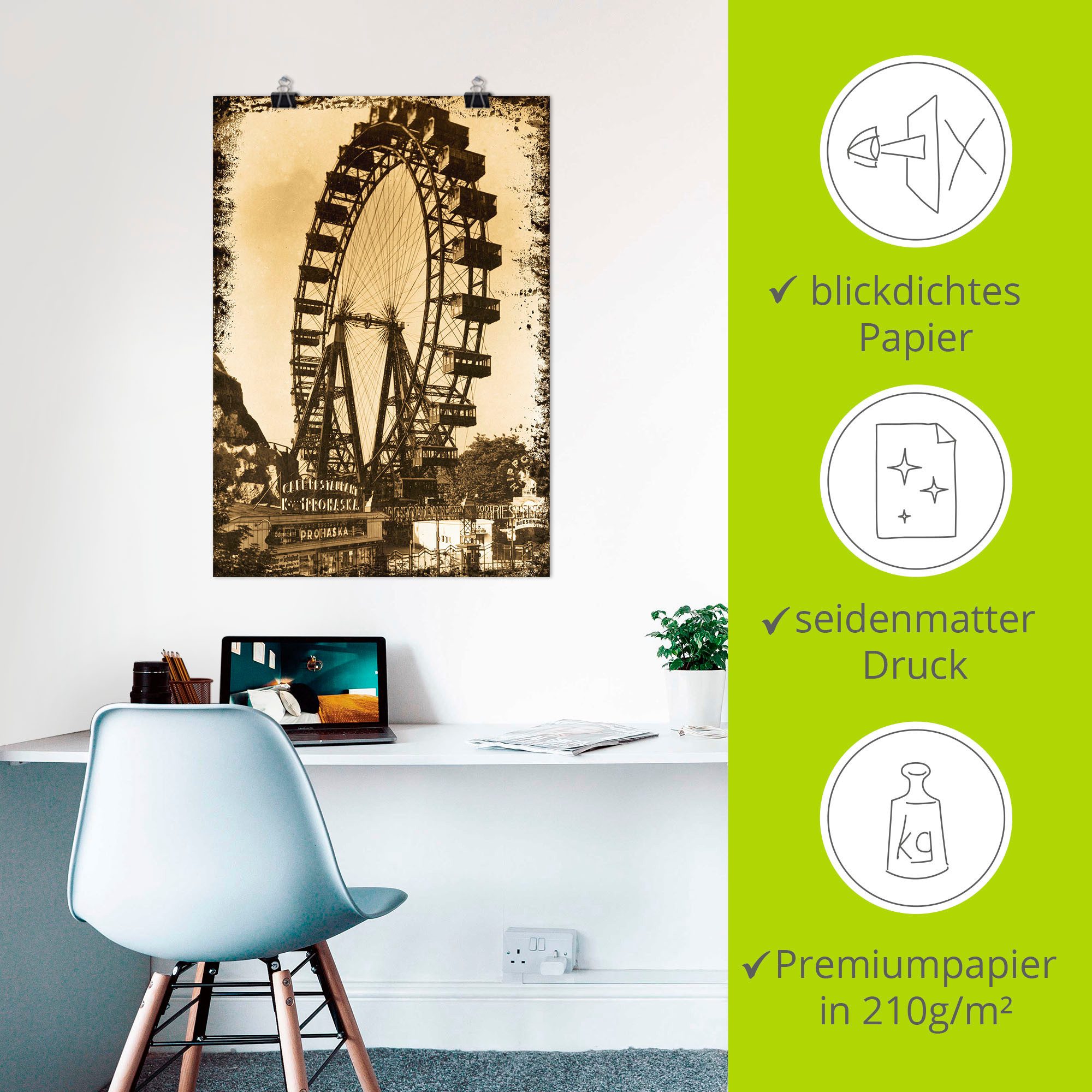 Artland Artprint Wenen - Prater als artprint op linnen, poster in verschillende formaten maten