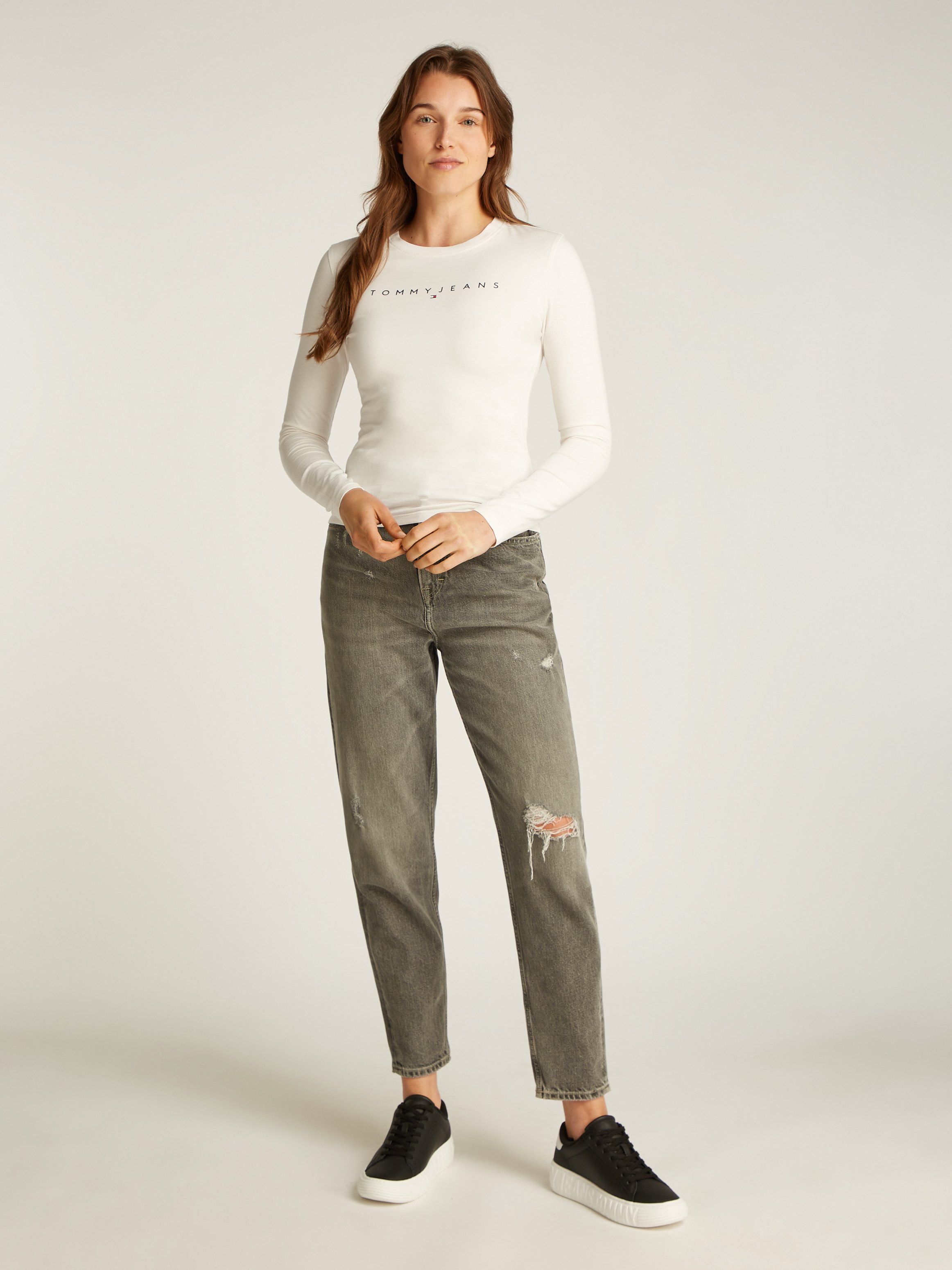 TOMMY JEANS Shirt met lange mouwen TJW SLIM LINEAR TEE LS EXT
