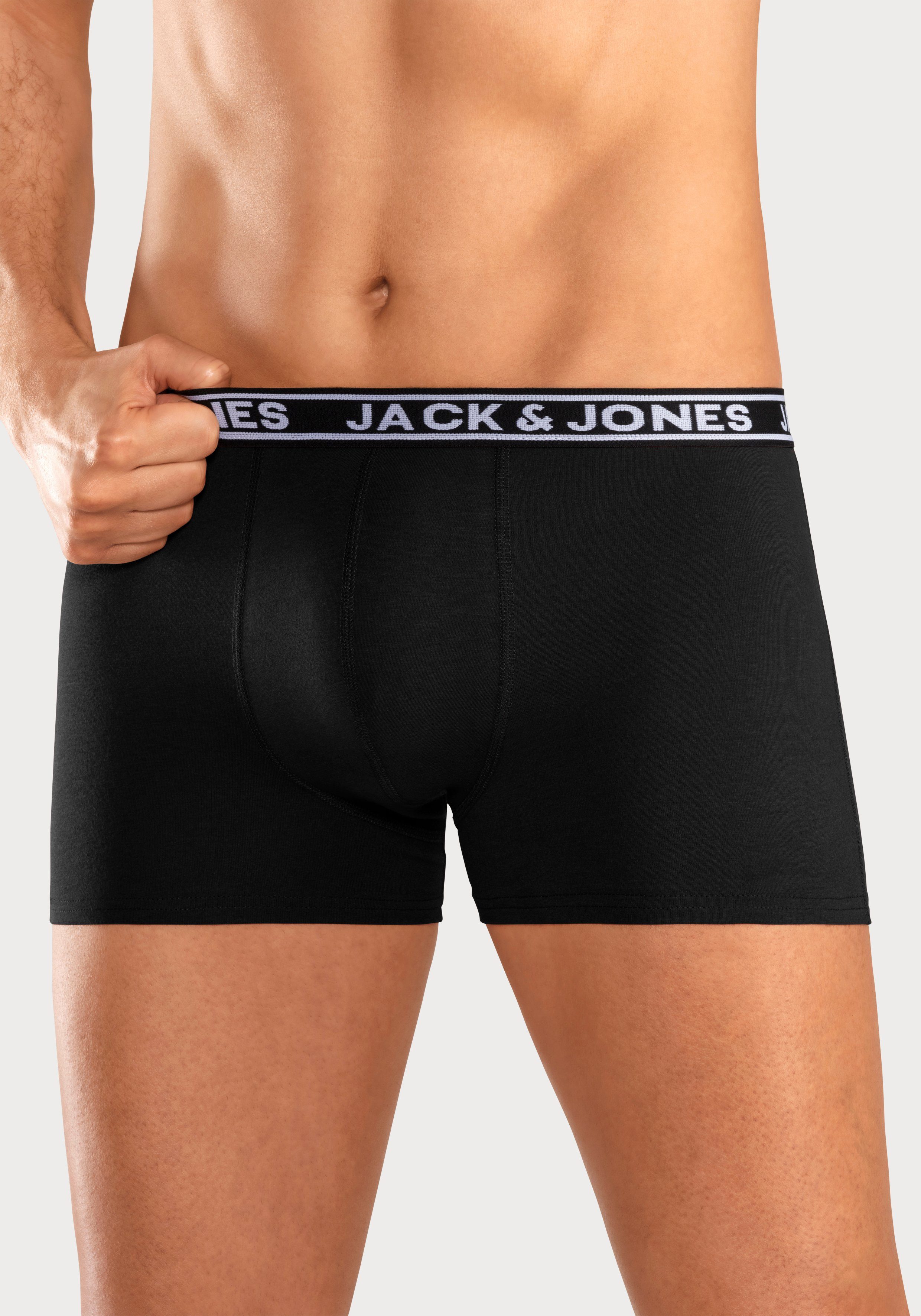 Jack & Jones Trunk JACCRISP in 6-pack met logoband en stretchcomfort effen met kleuraccent, modieus, nauwsluitend, katoenmix (set, 6 stuks)