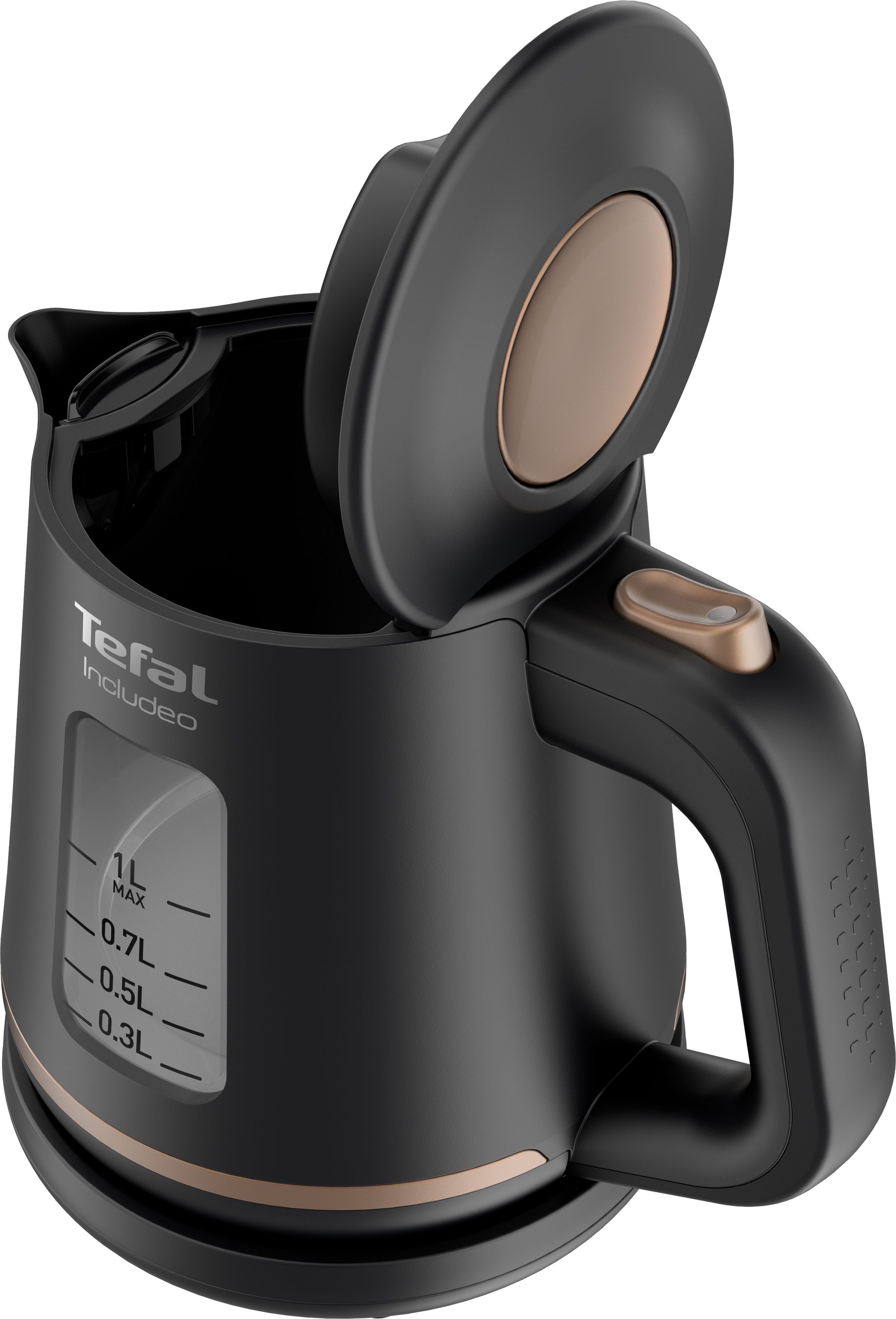 Tefal Waterkoker KI5338 Includeo, 1 l, Antisliphandgreep, waterniveauaanduiding, uitneembare filter