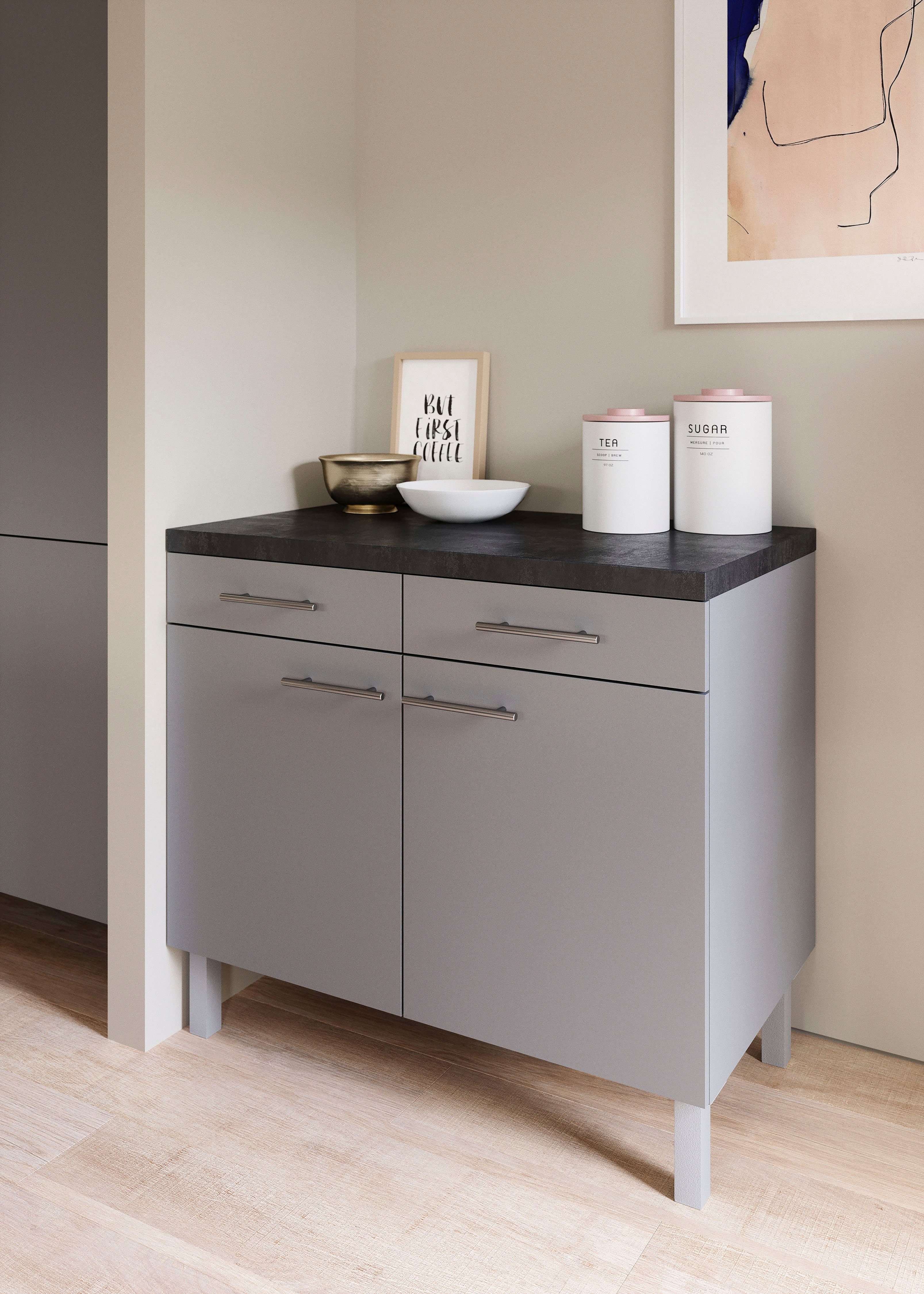 OPTIFIT Onderkast Breedte 100 cm, 2 deuren, 2 laden