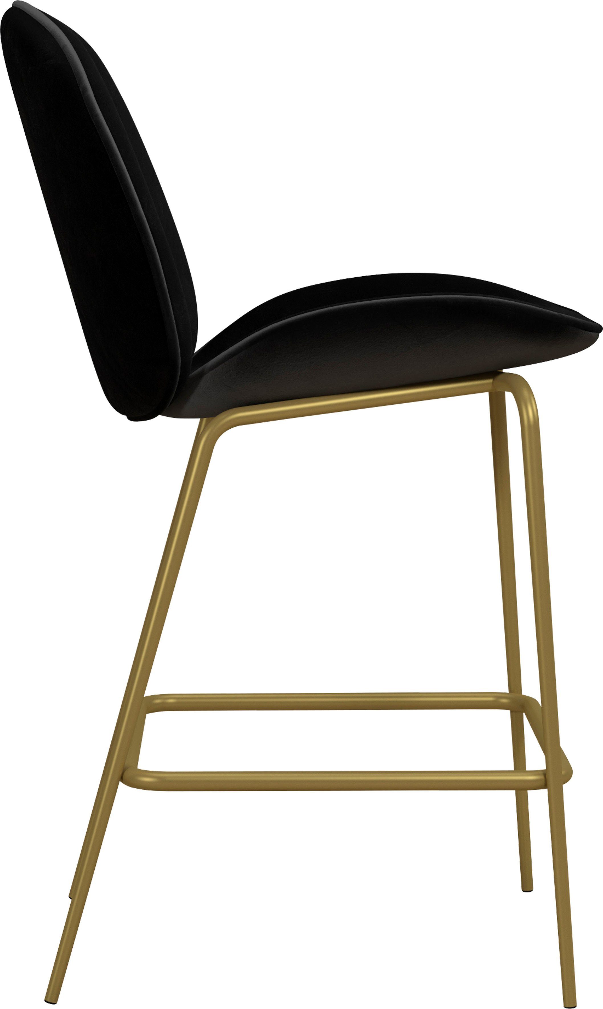 CosmoLiving by Cosmopolitan Barkruk Astor Zacht verdikte zitting en rugleuning, messingkleurig frame, zithoogte 63 cm (1 stuk)
