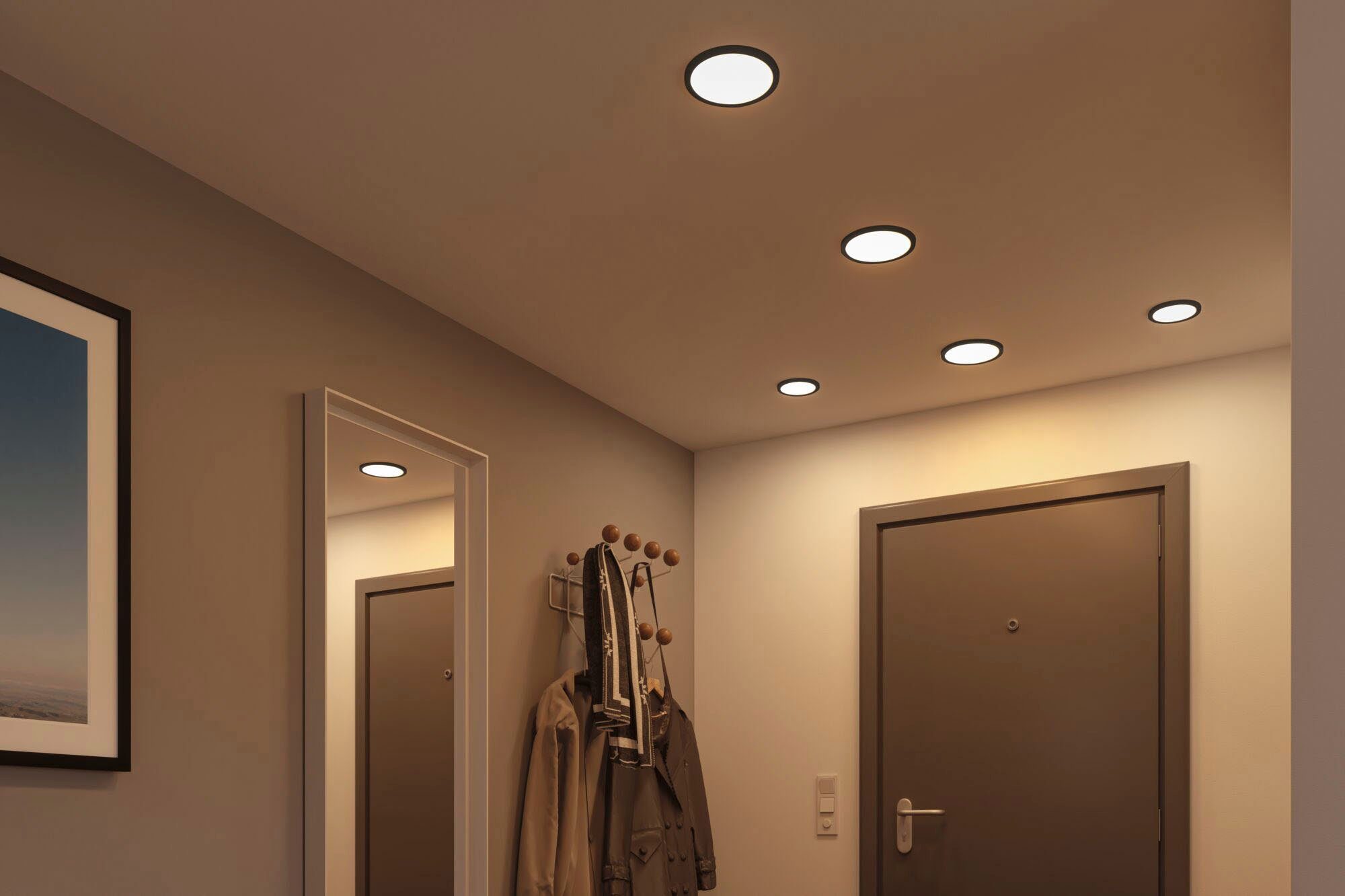 Paulmann Ledinbouwlamp LED Inbouwpaneel Areo VariFit IP44 rond 118mm 4000K Zwart (1 stuk)