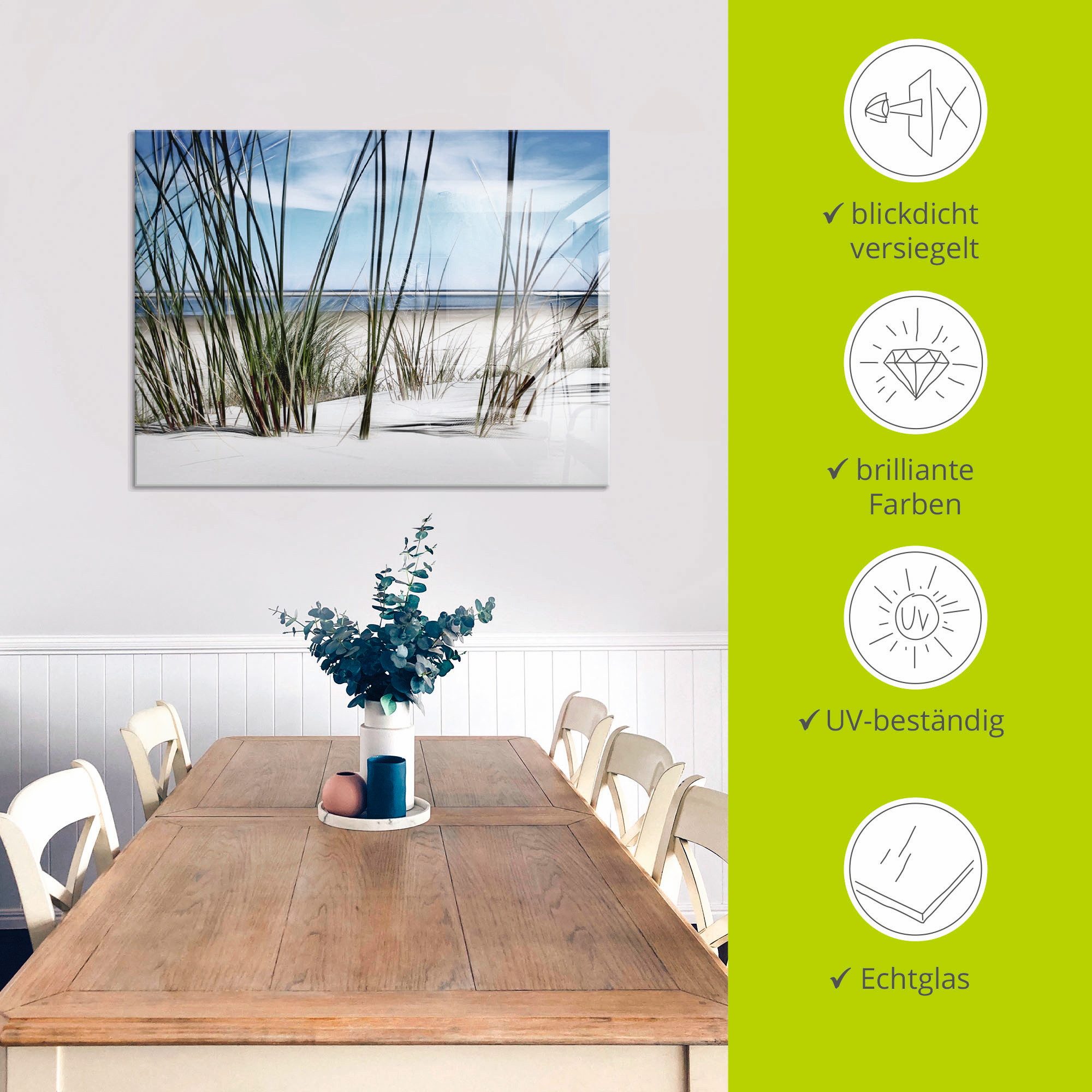 Artland Print op glas Duin in verschillende maten