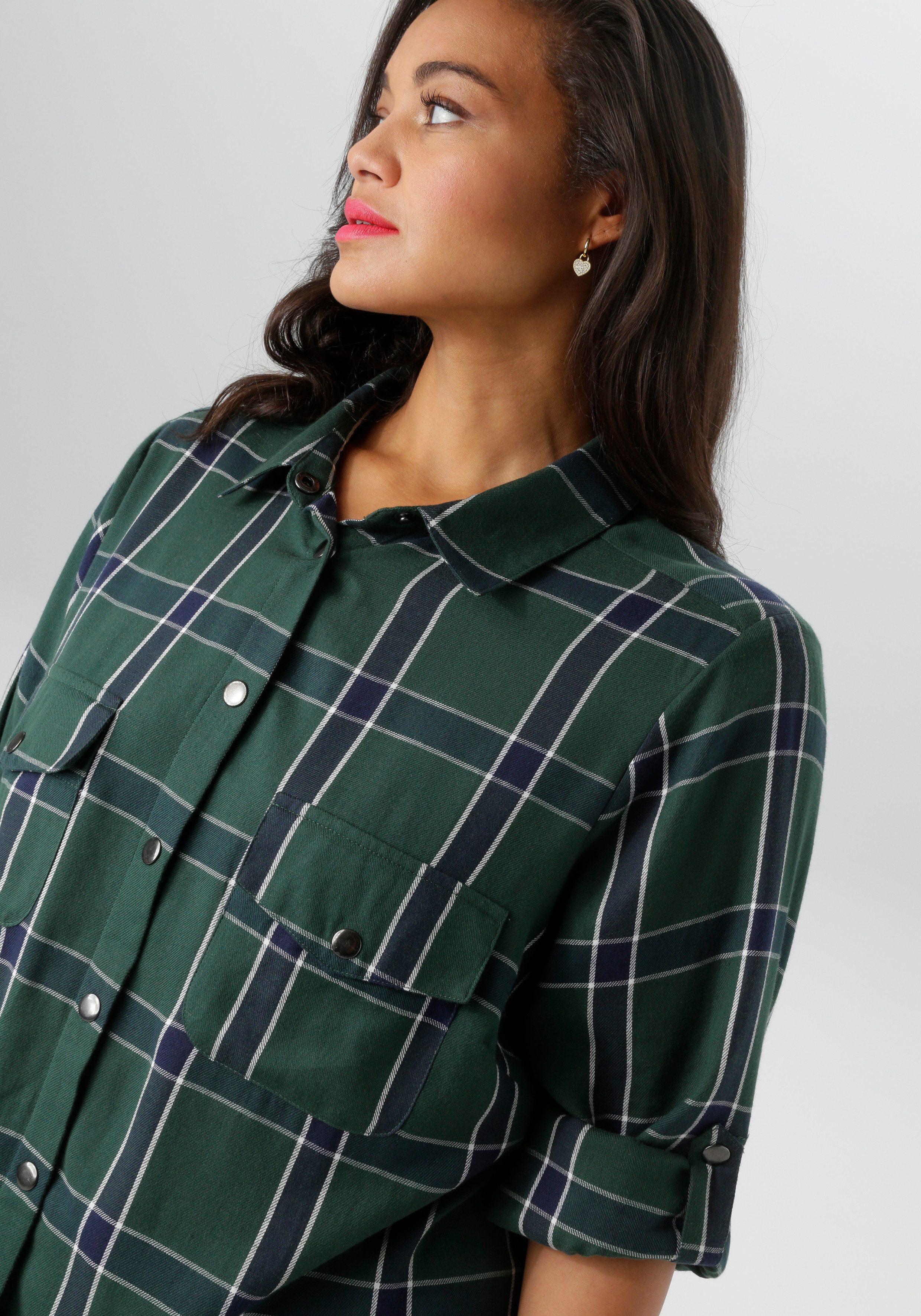 Aniston PLUS Geruite blouse in trendy ruitdessin - nieuwe collectie