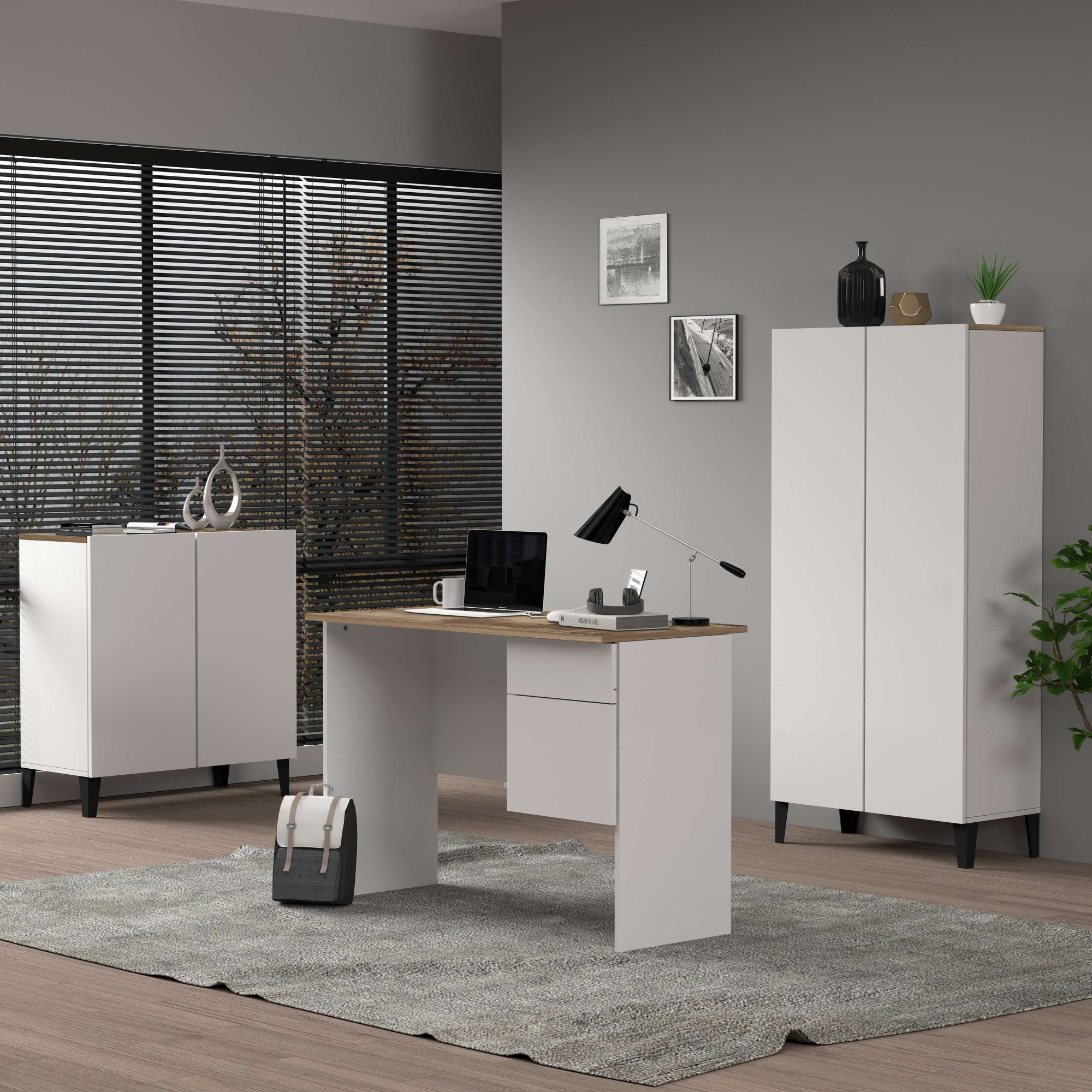 INOSIGN Bureau Sunrise, kleine computertisch, bureautafel met 1 deur & 1 lade, tafelblad breedte 110 cm, made in italy