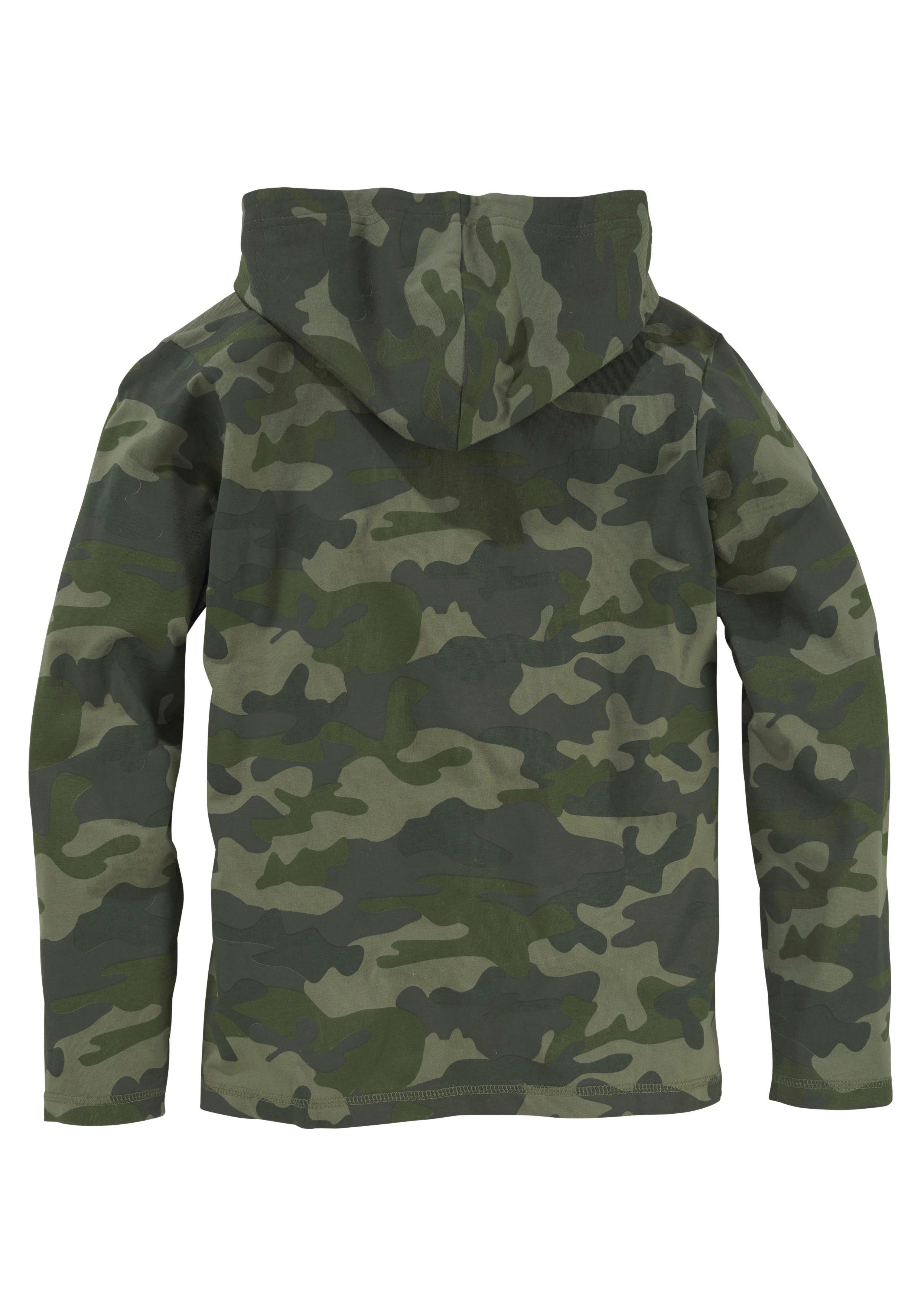KIDSWORLD Shirt met lange mouwen Lange mouwen, basic pasvorm, allover-print, met capuchon